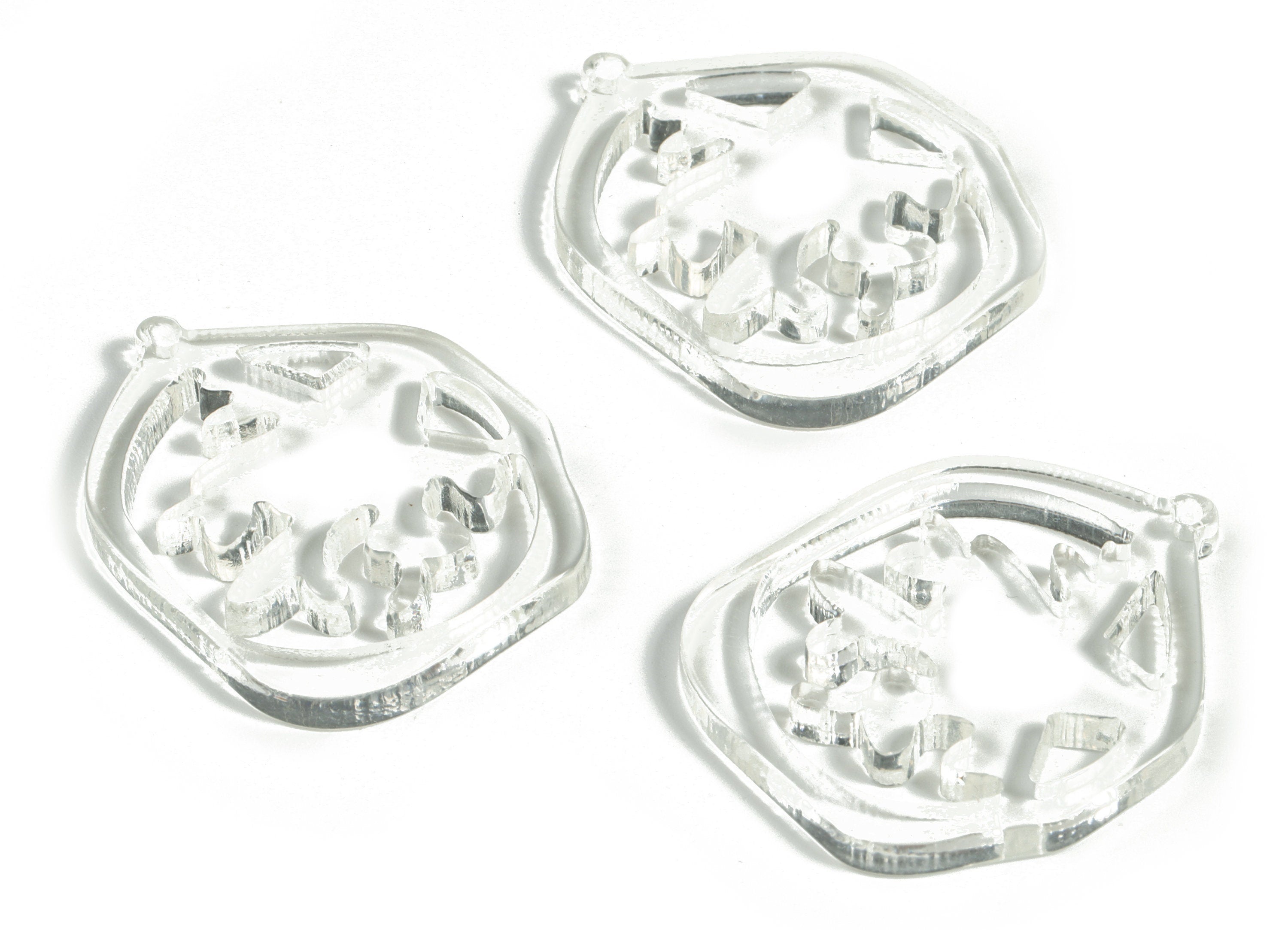 Acrylic Hexagon Tree Earring Charms - Acrylic Hexagon Tree Earrings - Jewelry Supplies - Color Code:A63 - 34.44x27.51x2.91mm - AC2190-A63 - DOMEDBAZAAR