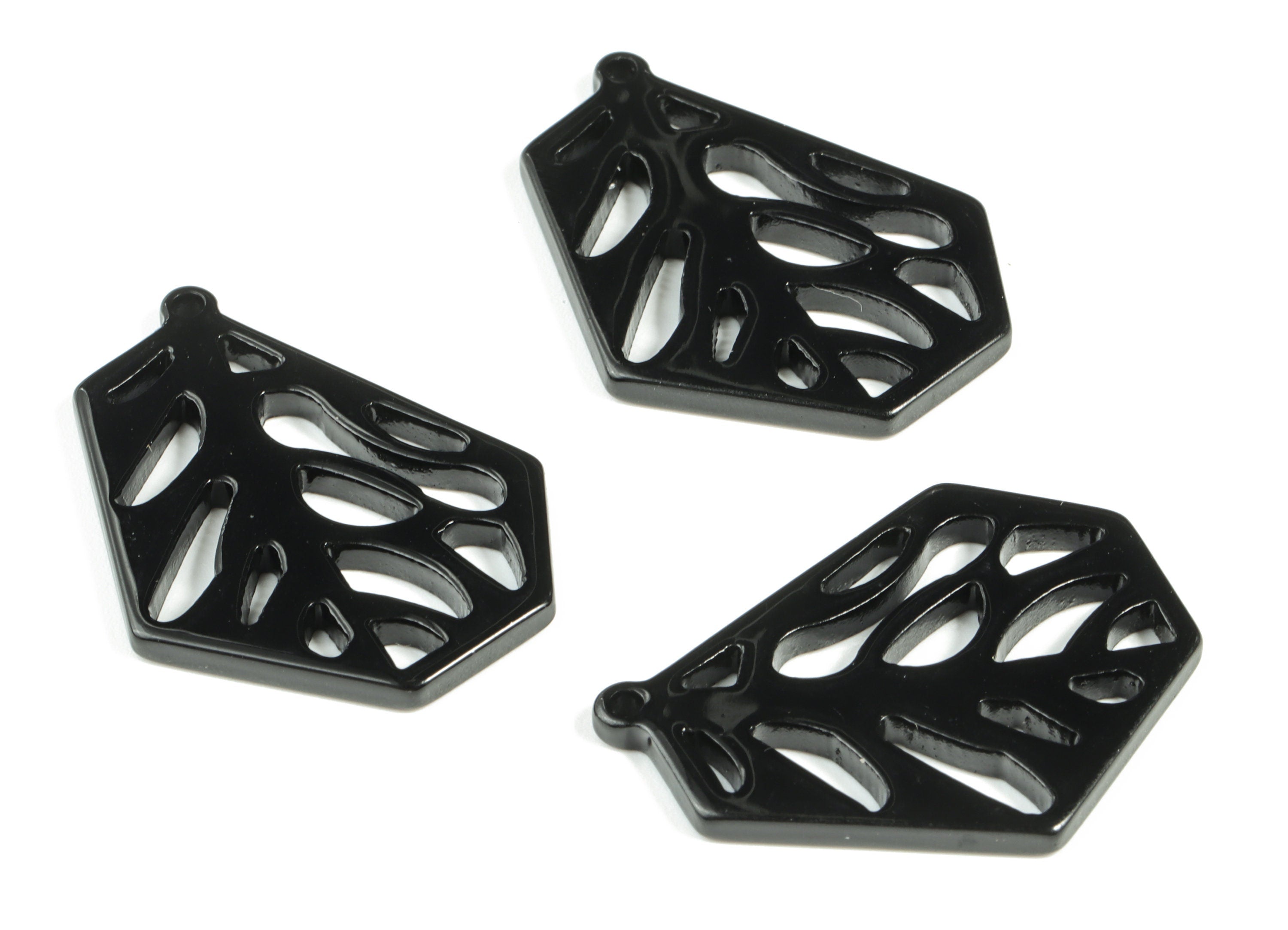 Acrylic Branches Earring Charms - Black Acrylic Branches Pendant - Jewelry Supplies - Color Code:A66 - 34.57x26.57x2.5mm - AC2193-A66 - DOMEDBAZAAR