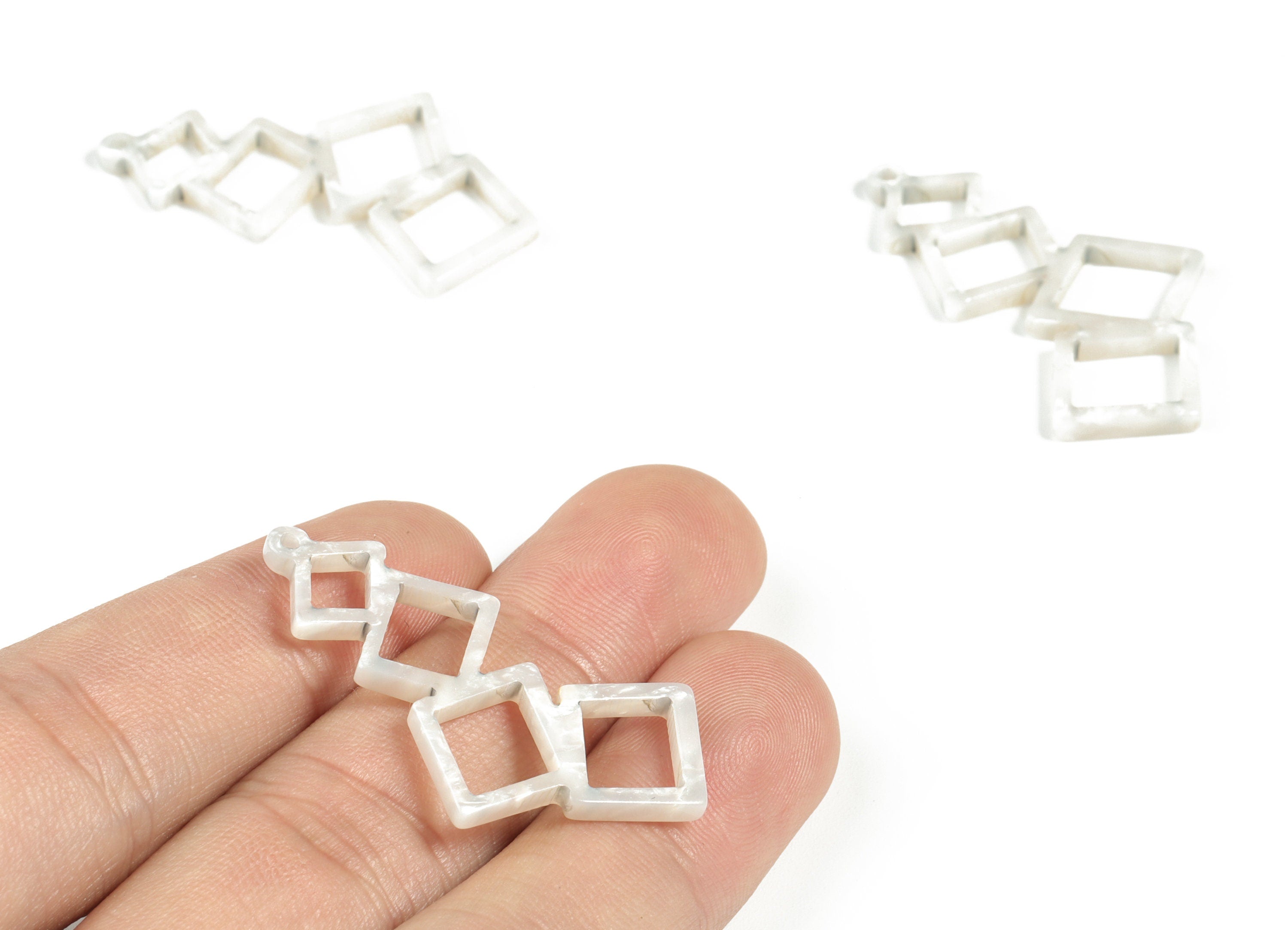 Acetate Squares Earring Charms - Acetate Squares Pendant - Jewelry Supplies - Color Code:A12 - 39.14x12.21x2.45mm - AC2197-A12 - DOMEDBAZAAR