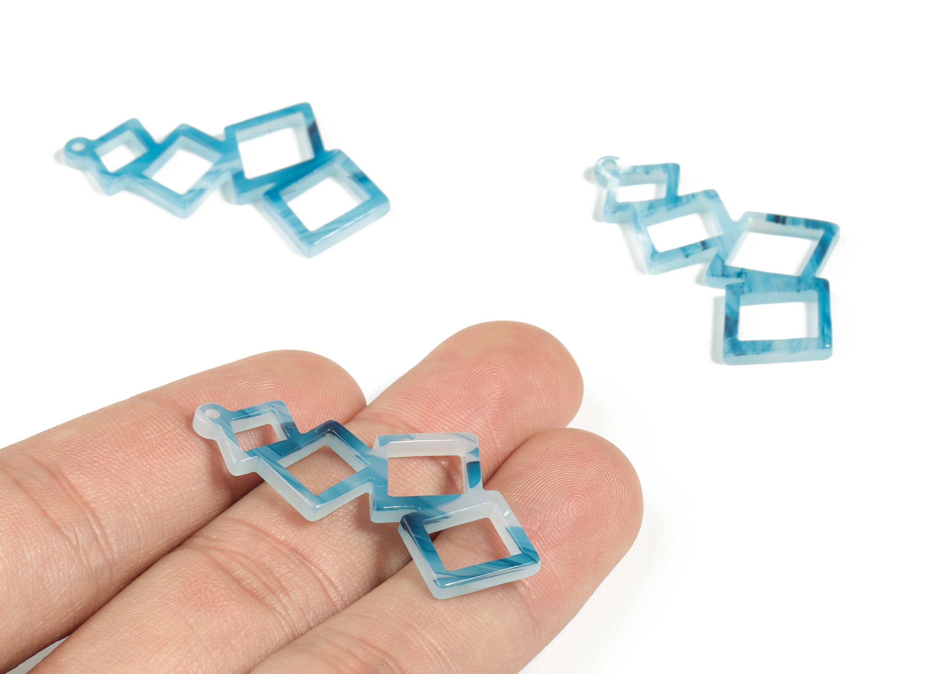 Acrylic Squares Earring Charms - Acrylic Squares Pendant - Jewelry Supplies - Color Code:A515 - 39.5x12.4x2.18mm - AC2197-A515 - DOMEDBAZAAR