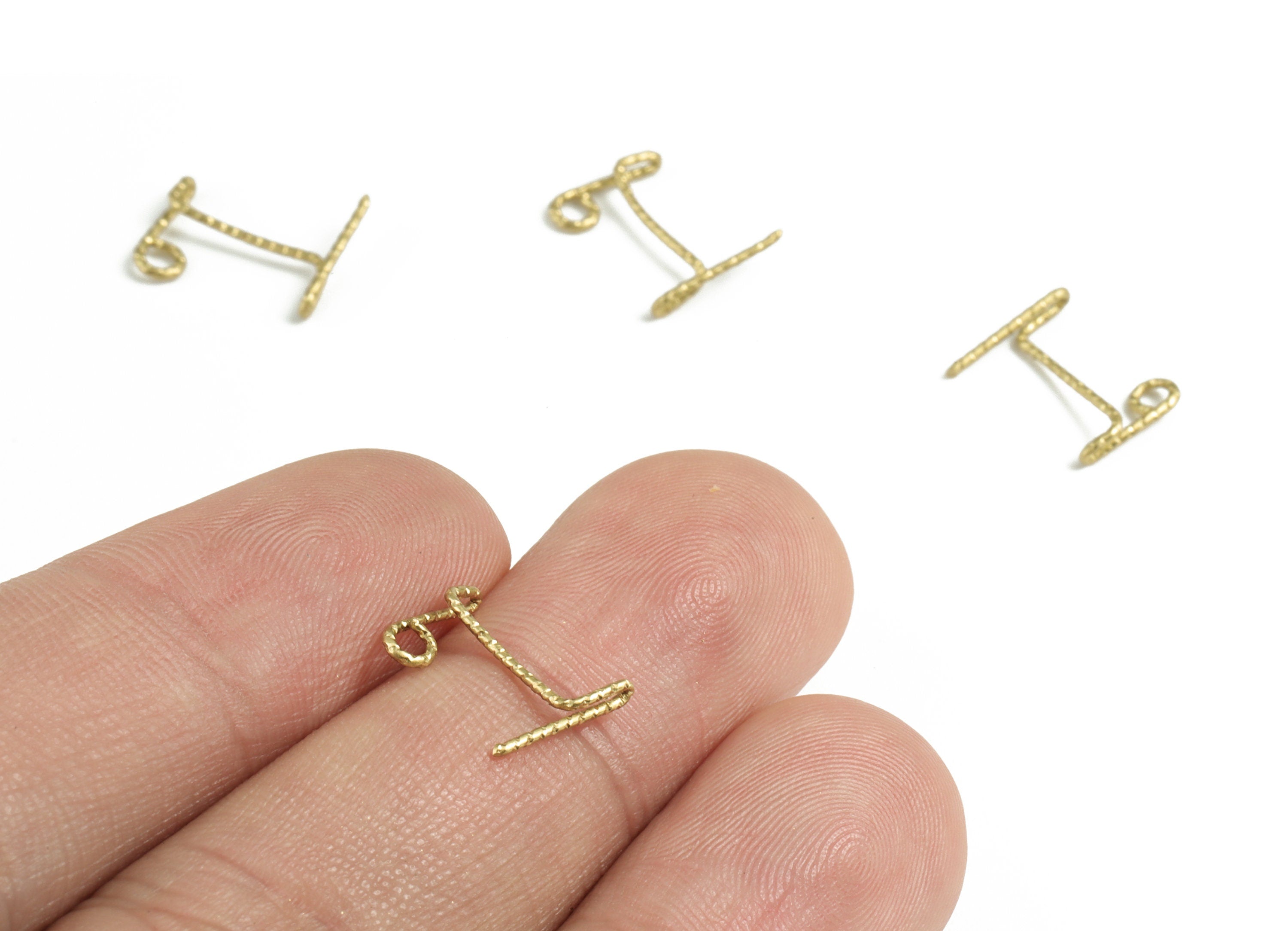 Brass I letter Pendant - Raw Brass Wave Letter I Charms - Brass Wire - Jewelry Making Supplies - 11.78x9.7x0.54mm - PP3639I - DOMEDBAZAAR