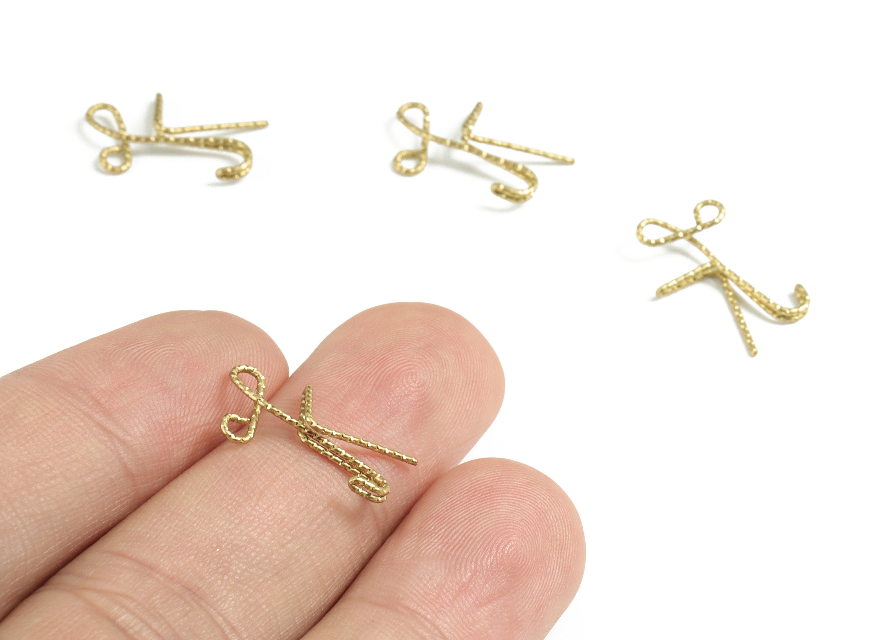 Brass K letter Pendant - Raw Brass Wave Letter K Charms - Brass Wire - Jewelry Making Supplies - 16.6x9.74x0.62mm - PP3639K - DOMEDBAZAAR