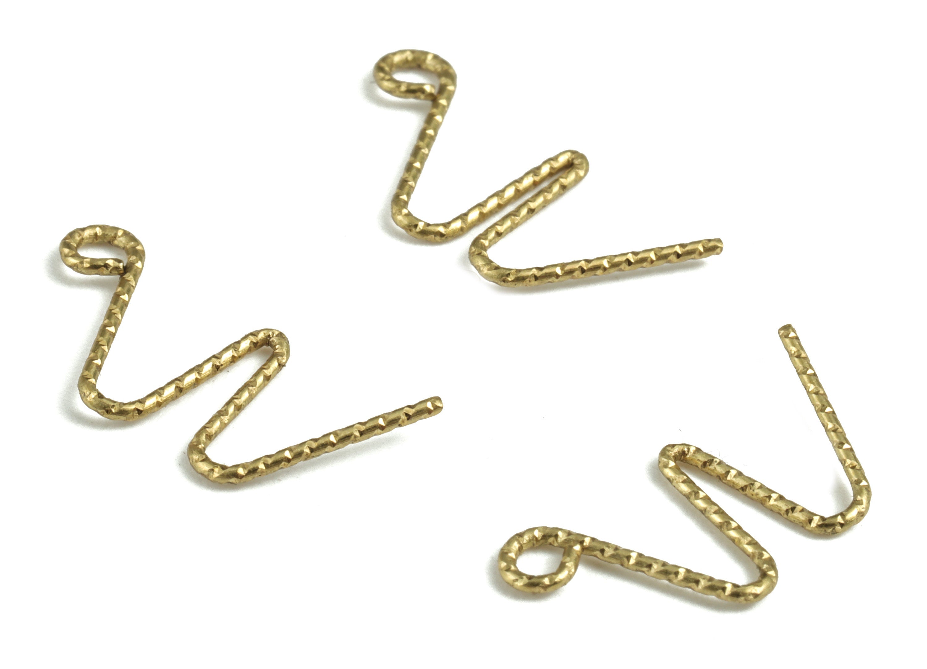 Brass W letter Pendant - Raw Brass Wave Letter W Charms - Brass Wire - Jewelry Making Supplies - 16.22x9.79x0.59mm - PP3639W - DOMEDBAZAAR
