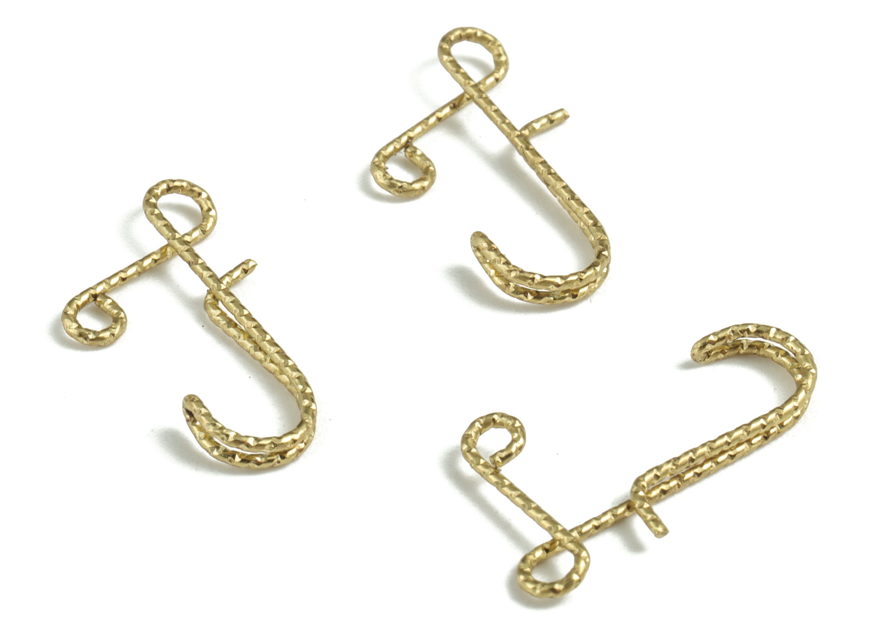 Brass F Letter Pendant - Raw Brass Wave Letter F Charms - Brass Wire - Jewelry Making Supplies - 16.98x9.78x0.66mm - PP3639F - DOMEDBAZAAR