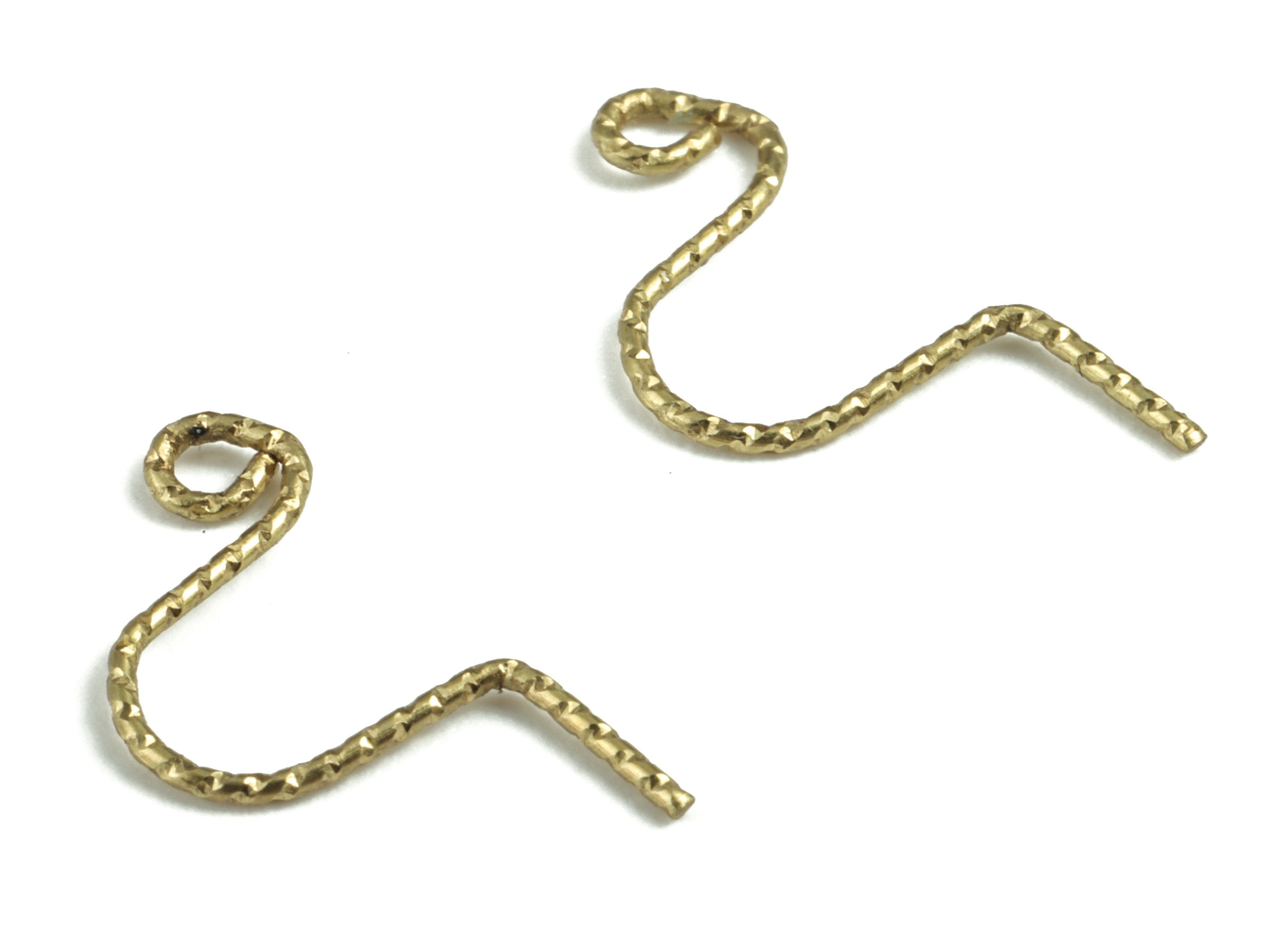 Brass U Letter Pendant - Raw Brass Wave Letter U Charms - Brass Wire - Jewelry Making Supplies - 16.55x7.92x0.63mm - PP3639U - DOMEDBAZAAR