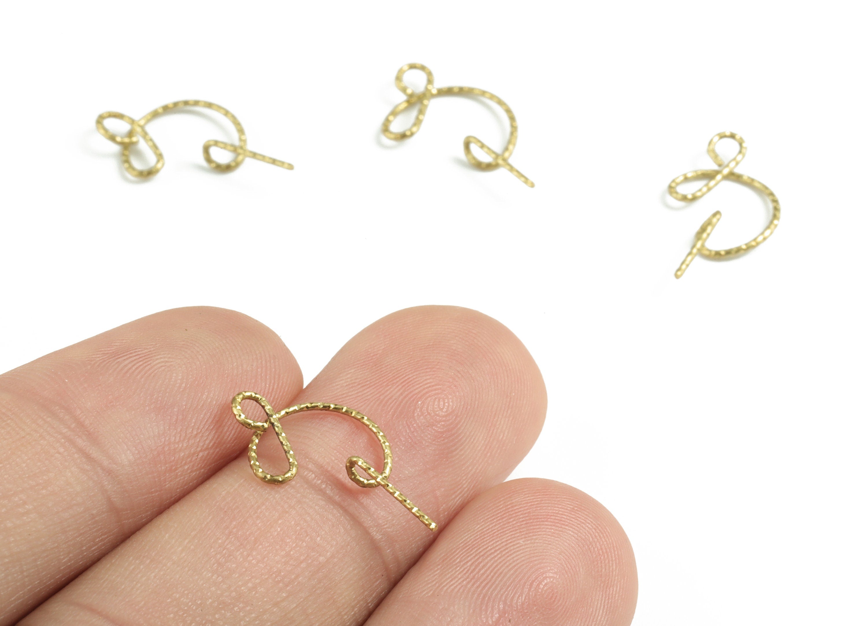 Brass G Letter Pendant - Raw Brass Wave Letter G Charms - Brass Wire - Jewelry Making Supplies - 18.49x11.53x0.61mm - PP3639G - DOMEDBAZAAR