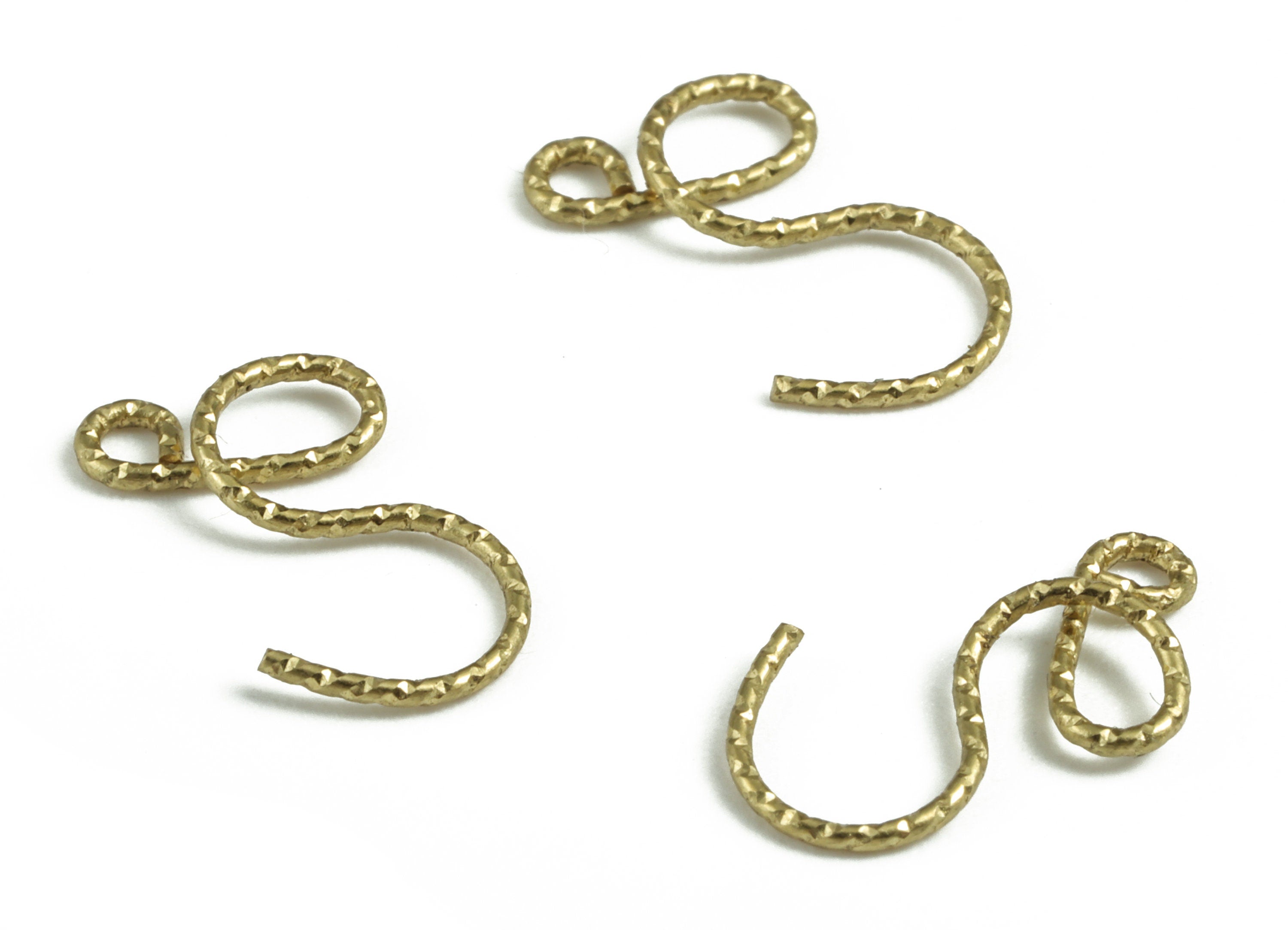 Brass S Letter Pendant - Raw Brass Wave Letter S Charms - Brass Wire - Jewelry Making Supplies - 12.71x7.15x0.69mm - PP3639S - DOMEDBAZAAR
