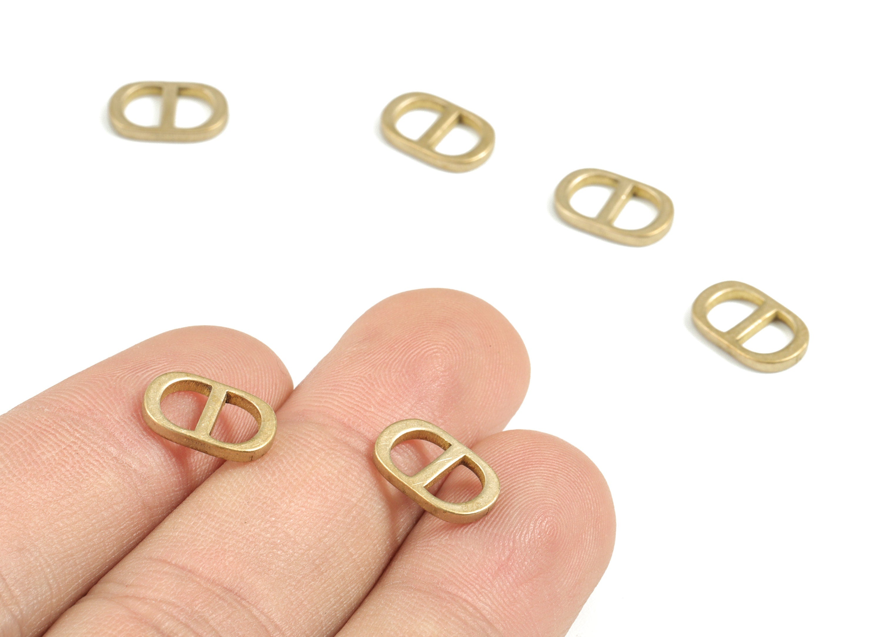 Brass Oval Clap Earring Connector - Raw Brass Oval Earring Charms - Earring Findings - Jewelry Supplies - 11.93x7.43x1.46mm - PP3663 - DOMEDBAZAAR