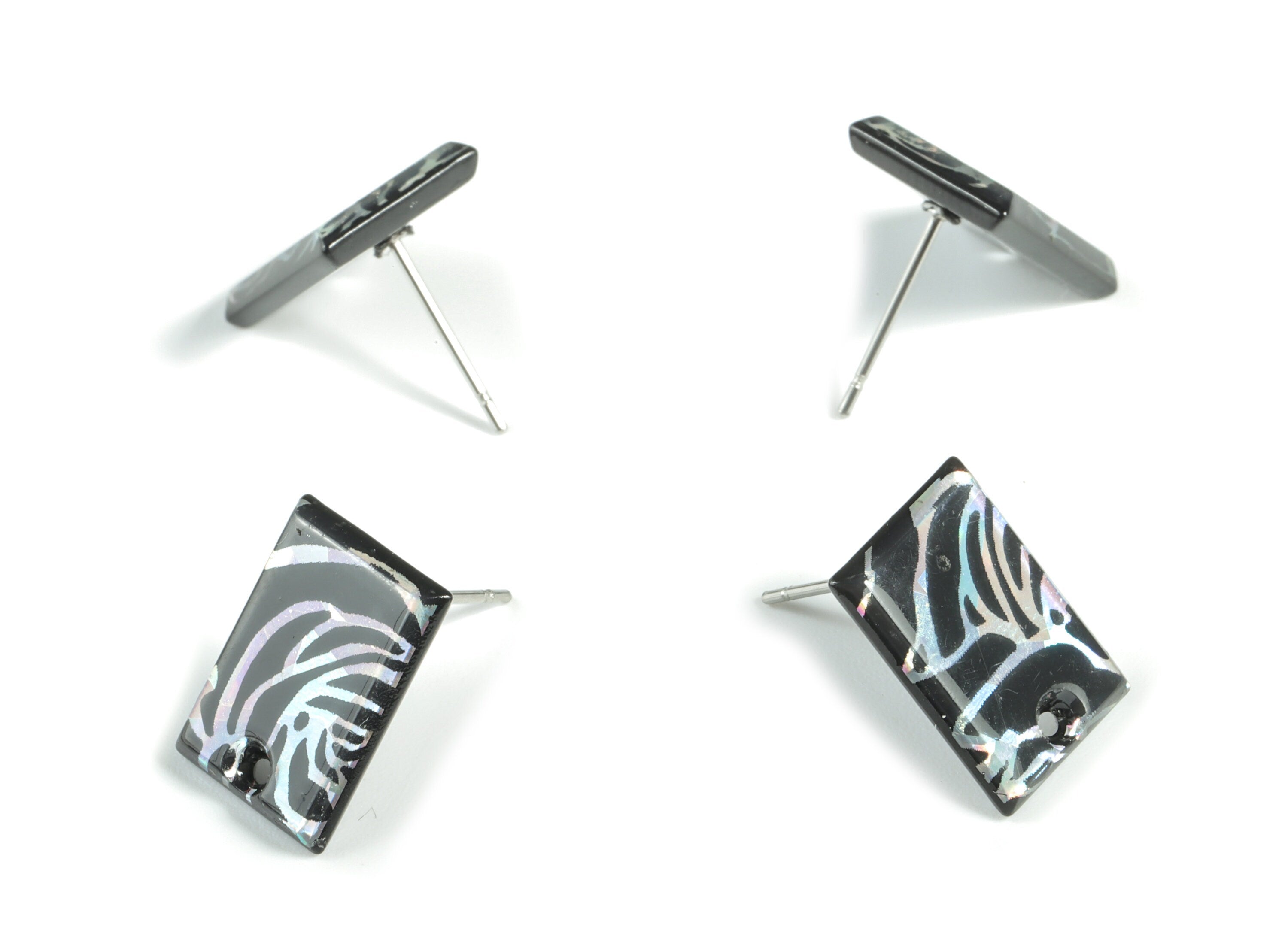 Acrylic Rectangle Earring Stud - Rectangle Earring Post - Surgical Stud - Jewelry Supplies - Color Code: A559 - 15.59x12x2.6mm - AC1663-A559 - DOMEDBAZAAR