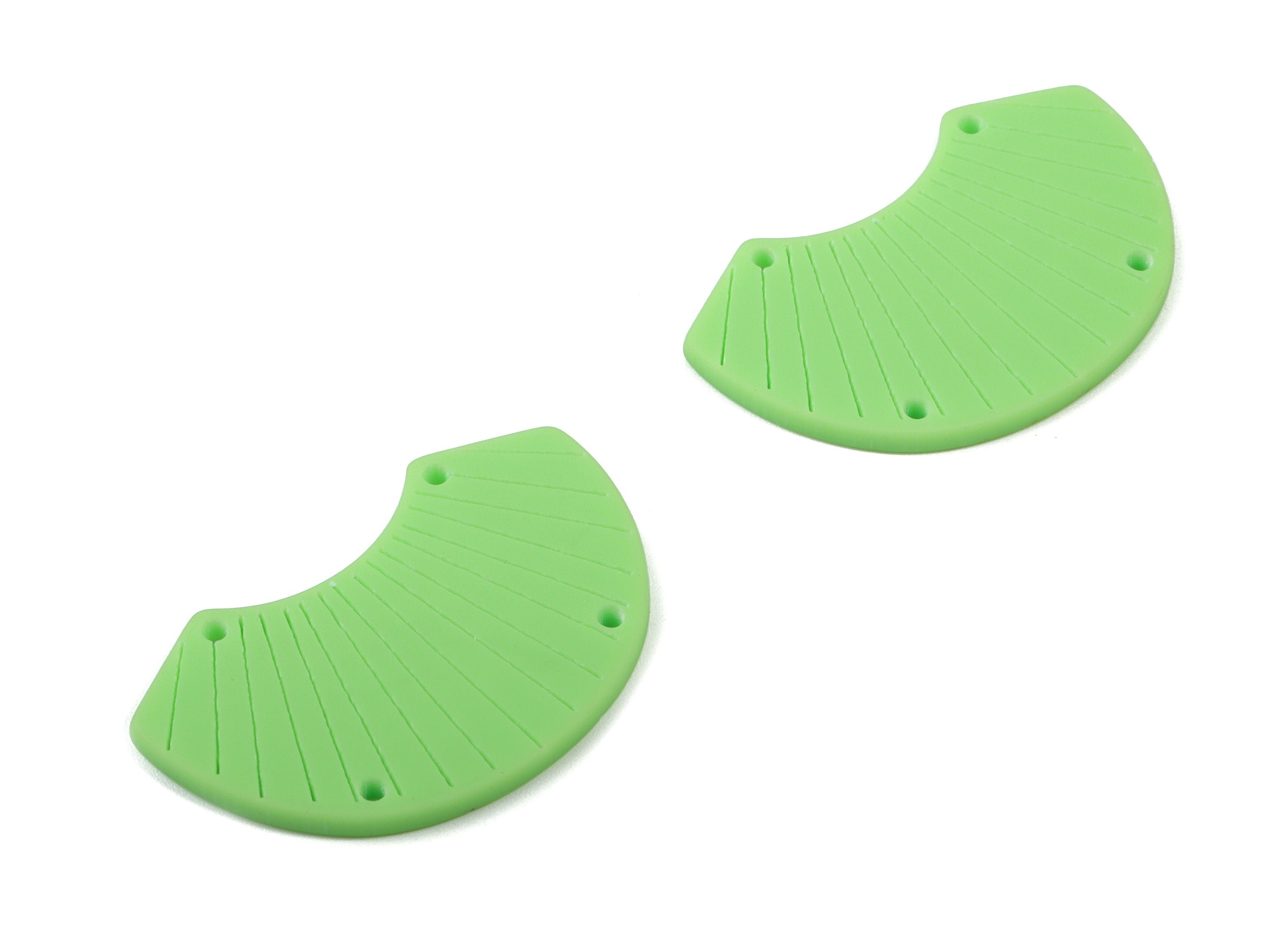 Acrylic Shell Earring Connector - Matte Sheall Earring Charms - Jewelry Supplies - 4 Holes - Color Code:A469 - 36.53x23.27x2.16mm - AC1892D - DOMEDBAZAAR