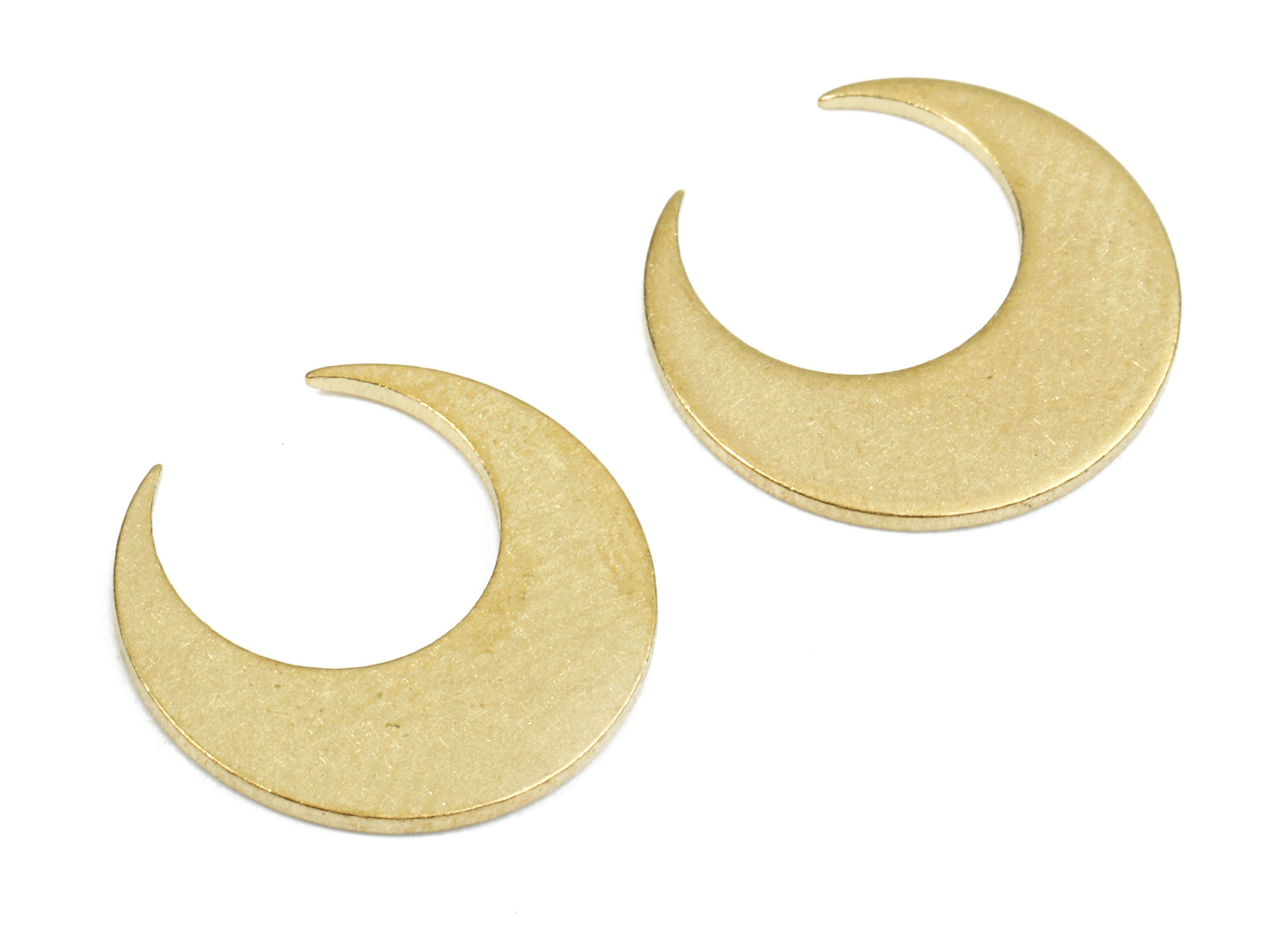 Brass Moon Blank - Raw Brass Moon Blank - Brass Moon Tag - Brass Stamping Tag - Brass Blank Findings - 14.02x5.01x1.02mm - PP2688 - DOMEDBAZAAR