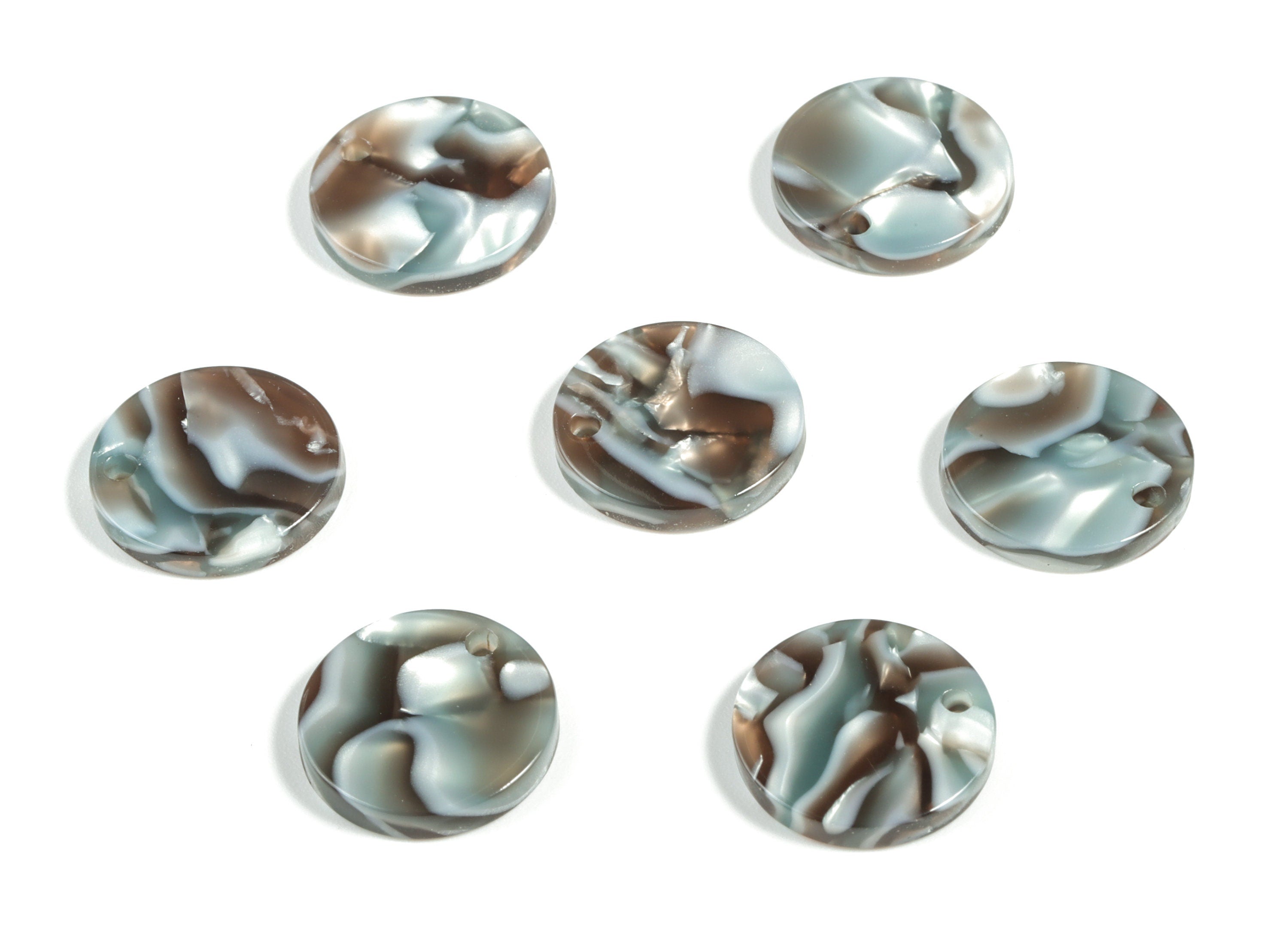 Acetate Round Charms - Round Earrings and Pendant - Earring Findings - Jewelry Supplys - Color Code: A22 - 15.7x15.7x2.78mm - AC1675-A22 - DOMEDBAZAAR