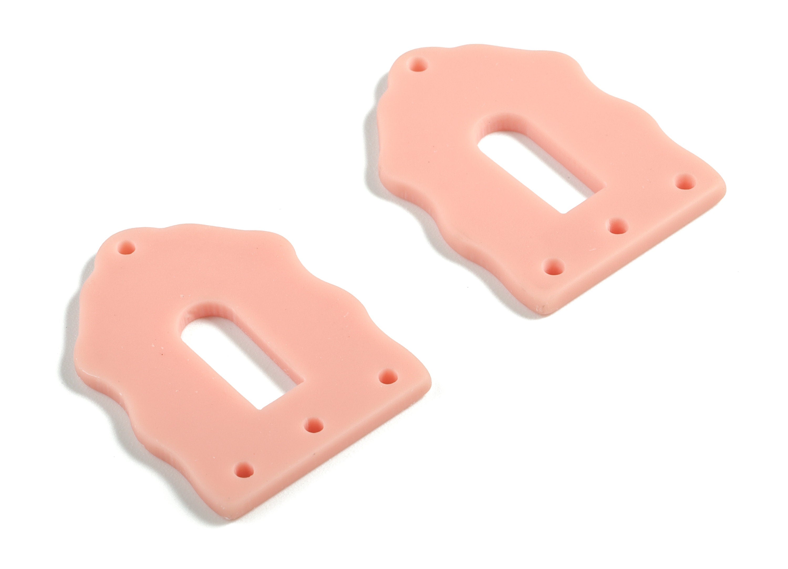Acrylic Pink Home Earring Connector - Acrylic Home Earring Charms - Jewelry Supplies - Color Code:A560 - 29.52x21.98x1.82mm - AC2119-A560 - DOMEDBAZAAR