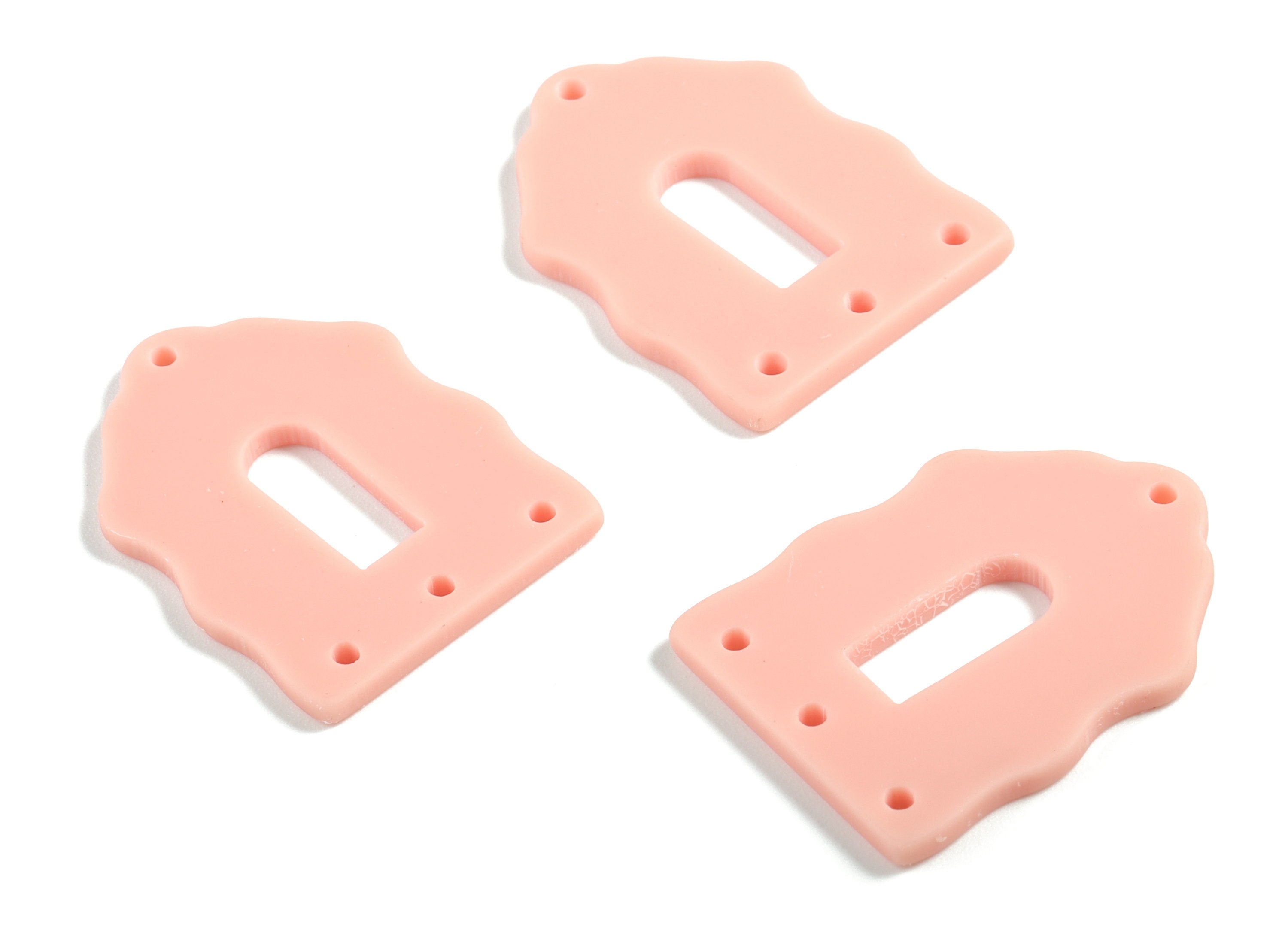 Acrylic Pink Home Earring Connector - Acrylic Home Earring Charms - Jewelry Supplies - Color Code:A560 - 29.52x21.98x1.82mm - AC2119-A560 - DOMEDBAZAAR