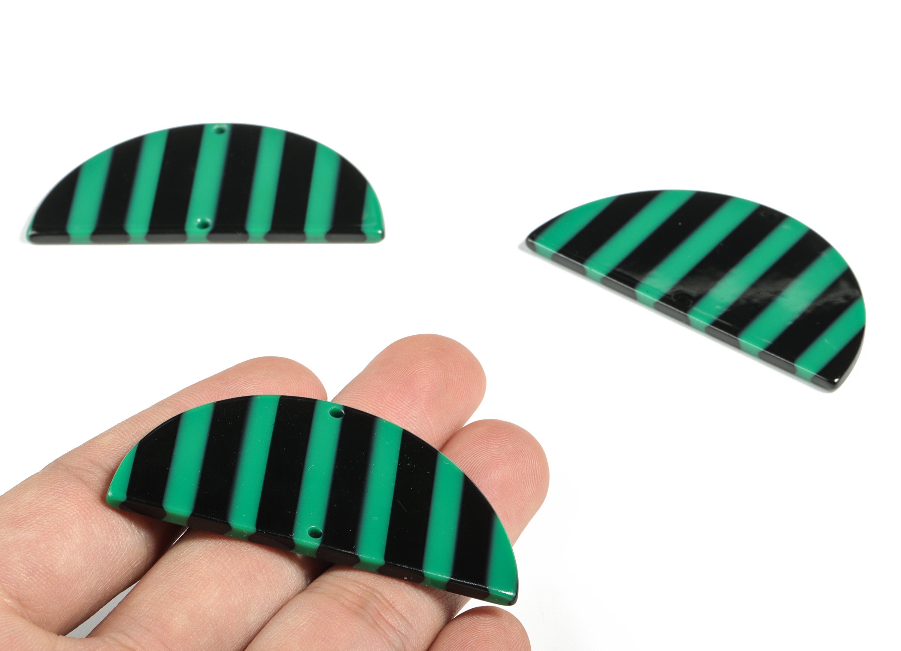 Acetate Semicircle Connectors - 2 Holes - Half Moon Connector - Jewelry Supplies - Color Code:A74 - 57.7x28.7x2.9mm - AC1805-A74 - DOMEDBAZAAR