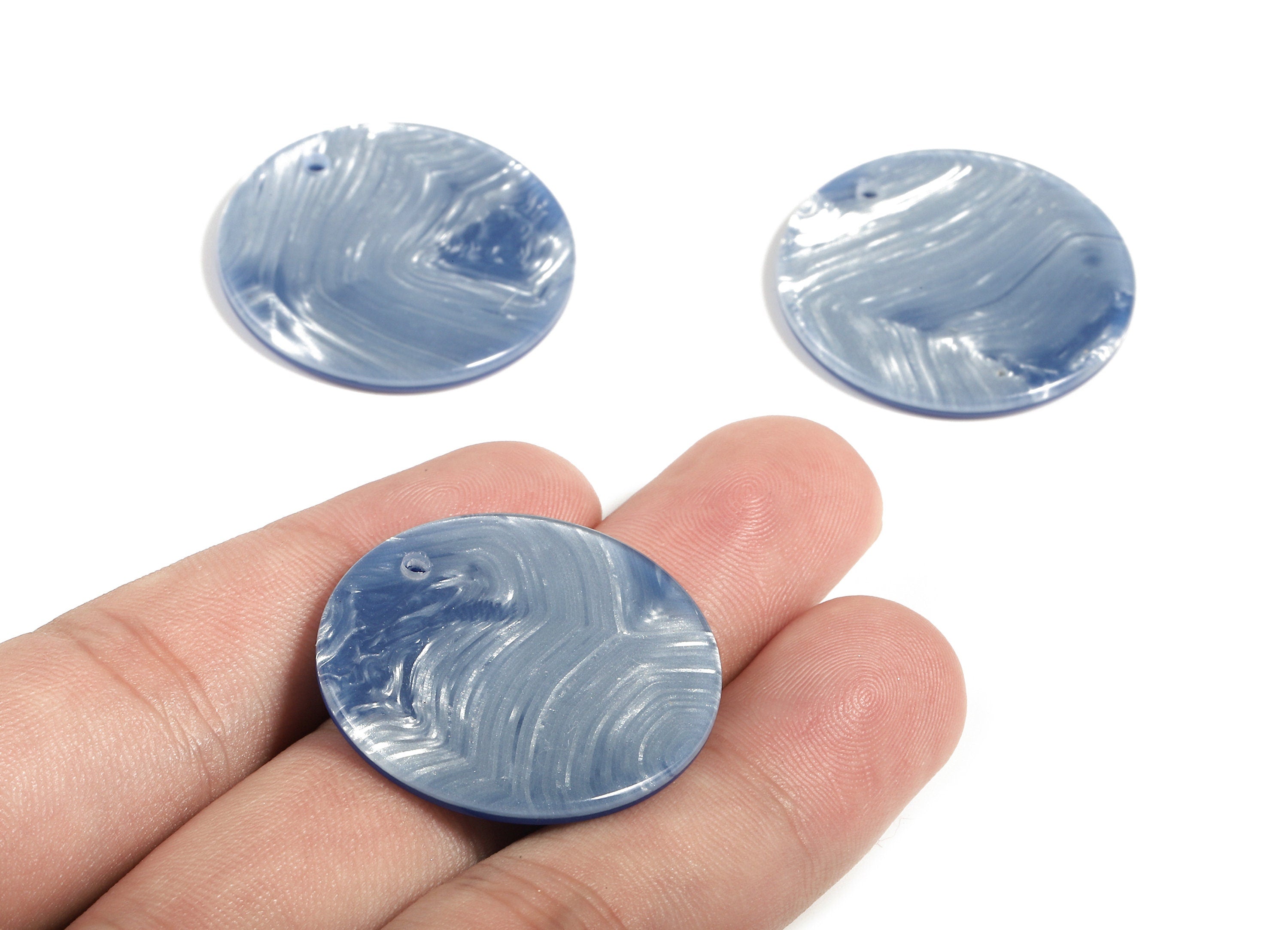 Acetate Round Charms - Round Earring and Pendant - Earring Findings - Jewelry Supplys - Color Code: A385 - 35x35x2.11mm - AC1315-A385 - DOMEDBAZAAR