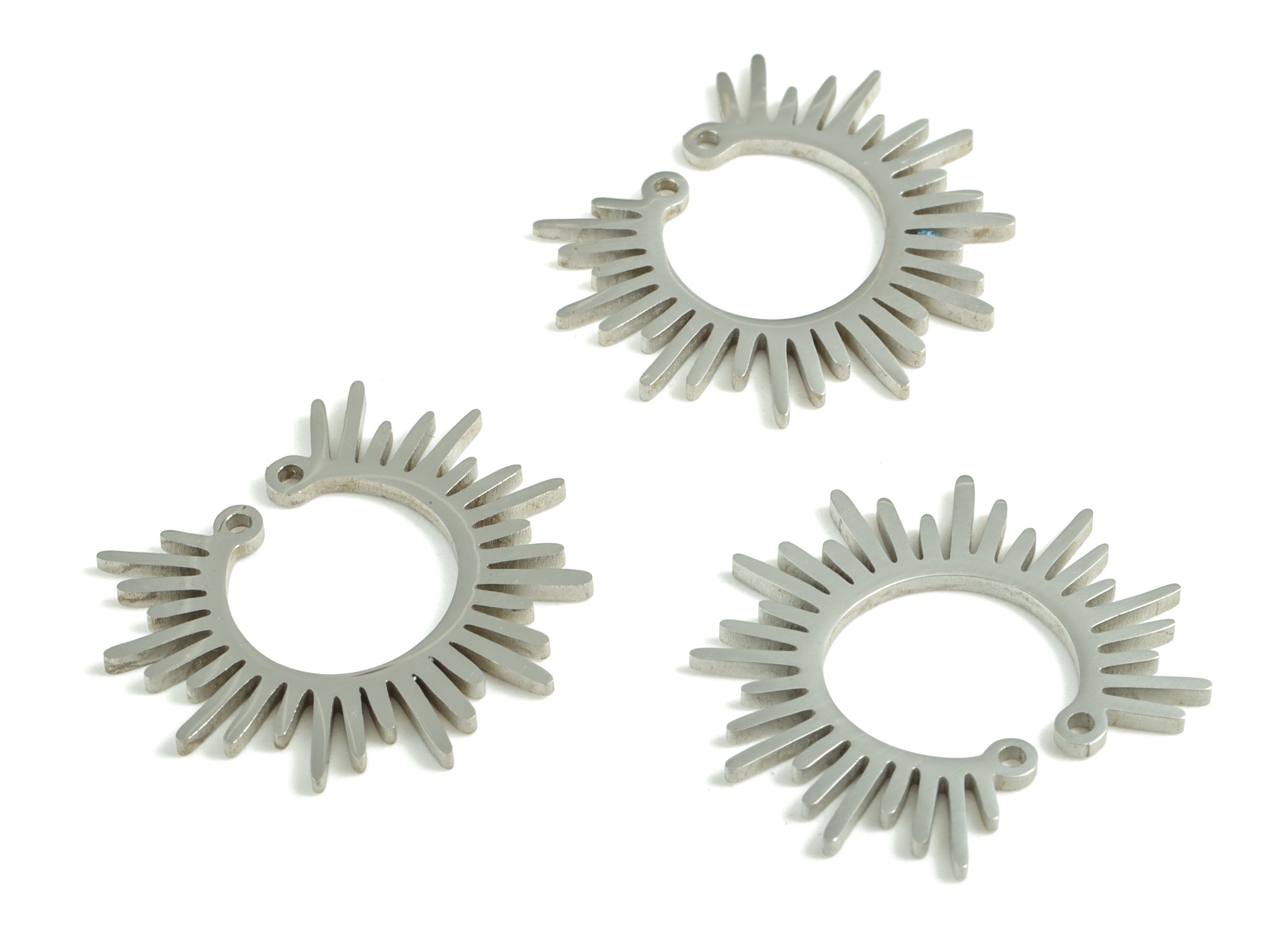 Stainless Steel Sun Connector - Stainless Steel Sun Earrings Charms and Pendant - Jewelry Making Supplies - 20.1x17.57x0.98mm - SS1189 - DOMEDBAZAAR