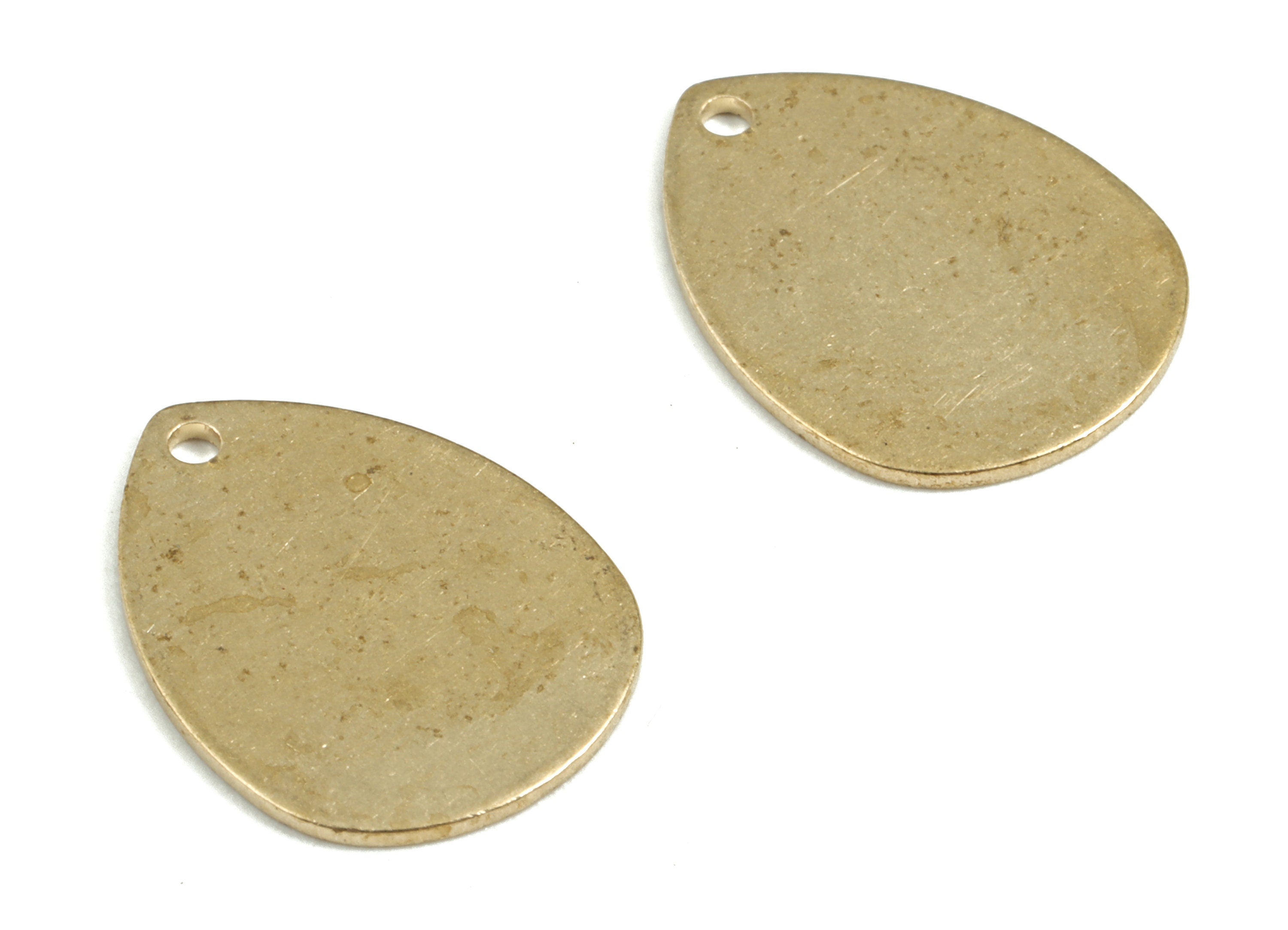 Personalized stamping blank - Brass Drop Earring Charms - Raw Brass Drop Pendant - Earring Findings - 17.64x13.49x0.76mm - PP3677 - DOMEDBAZAAR