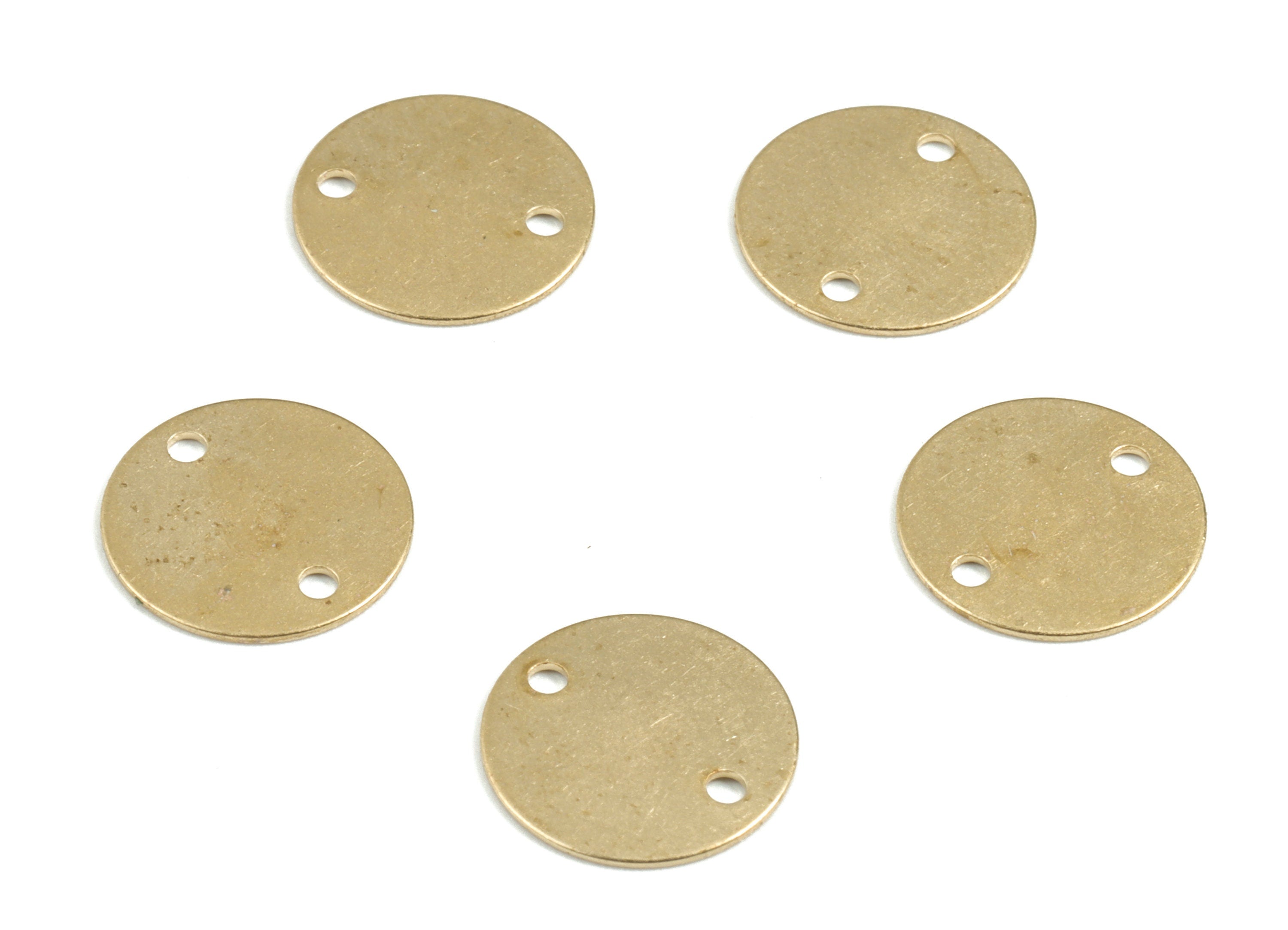 Brass Round Components Earring Connector - Raw Brass Circle Charms - Earring Findings - Jewelry Supplies - 11.98x11.98x0.65mm - PP3623 - DOMEDBAZAAR