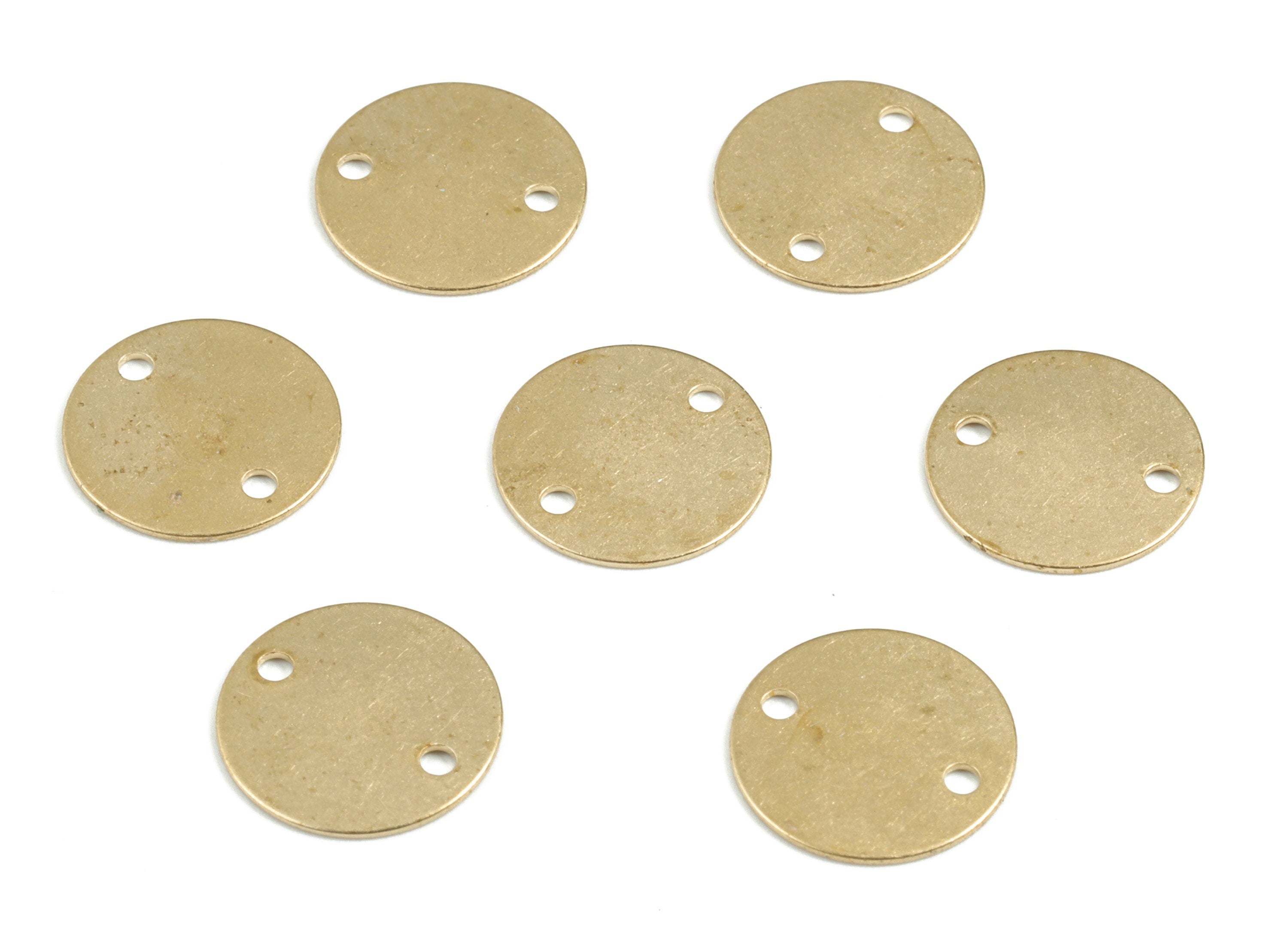 Brass Round Components Earring Connector - Raw Brass Circle Charms - Earring Findings - Jewelry Supplies - 11.98x11.98x0.65mm - PP3623 - DOMEDBAZAAR