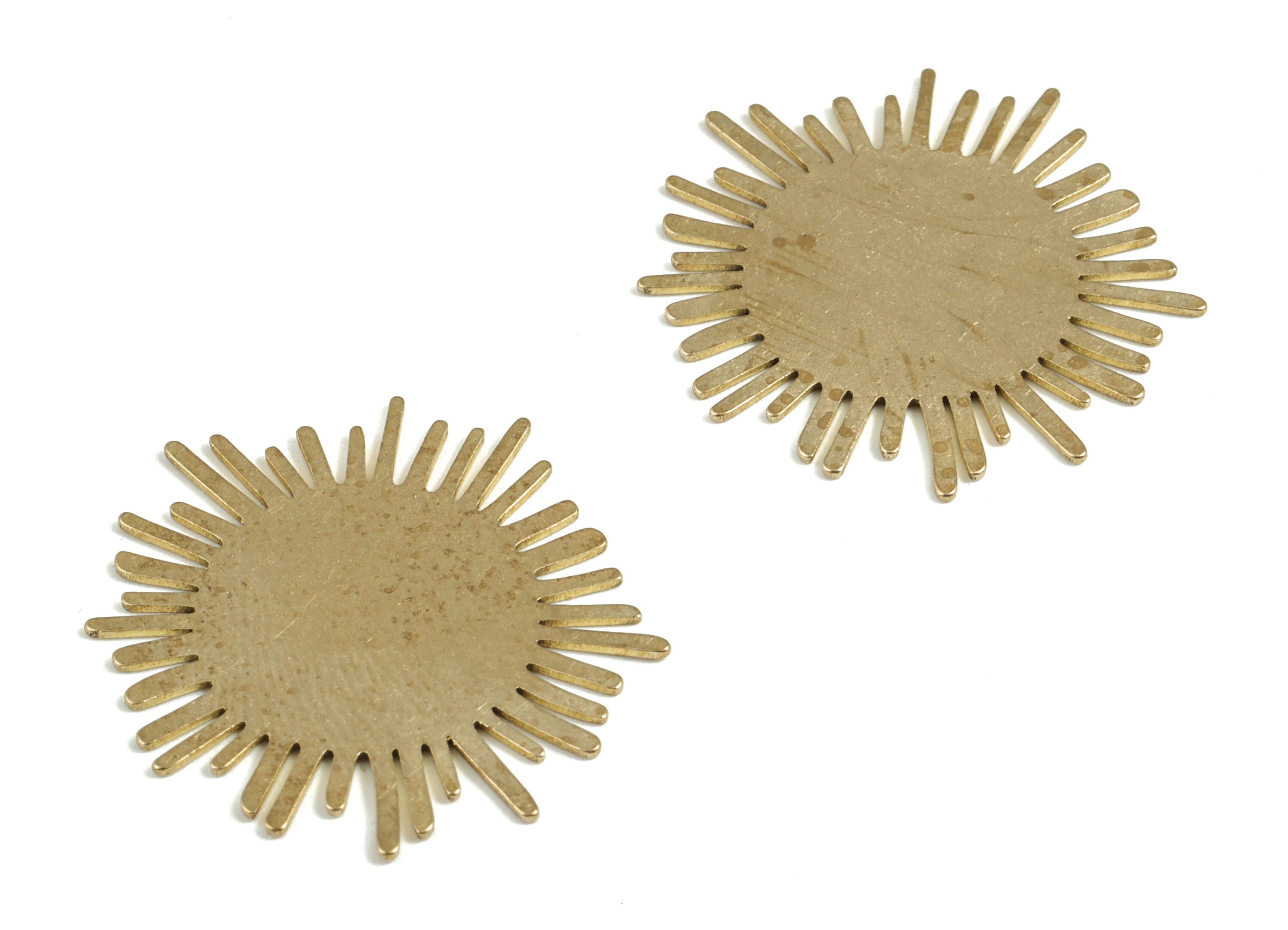 Brass Sun Earring Charms - Raw Brass Sun Pendant - Earring Findings - Jewelry Supplies - 26.49x25.51x0.54mm - PP3705 - DOMEDBAZAAR