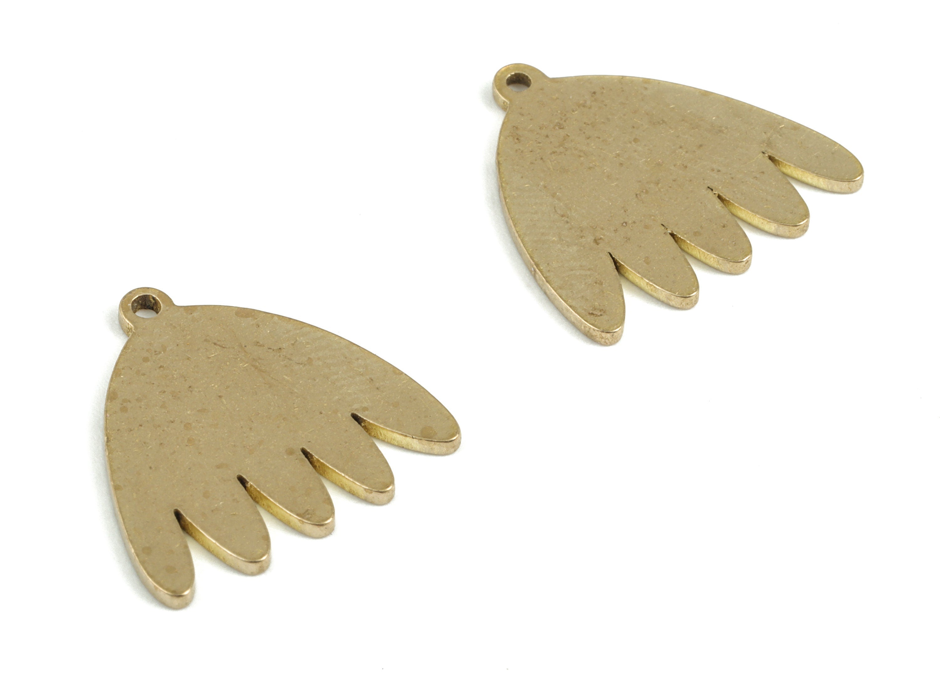 Personalized stamping blank - Brass Mountain Earring Charms - Raw Brass Mountain Pendant - Earring Findings - 17.82x17.4x1.04mm - PP3749 - DOMEDBAZAAR