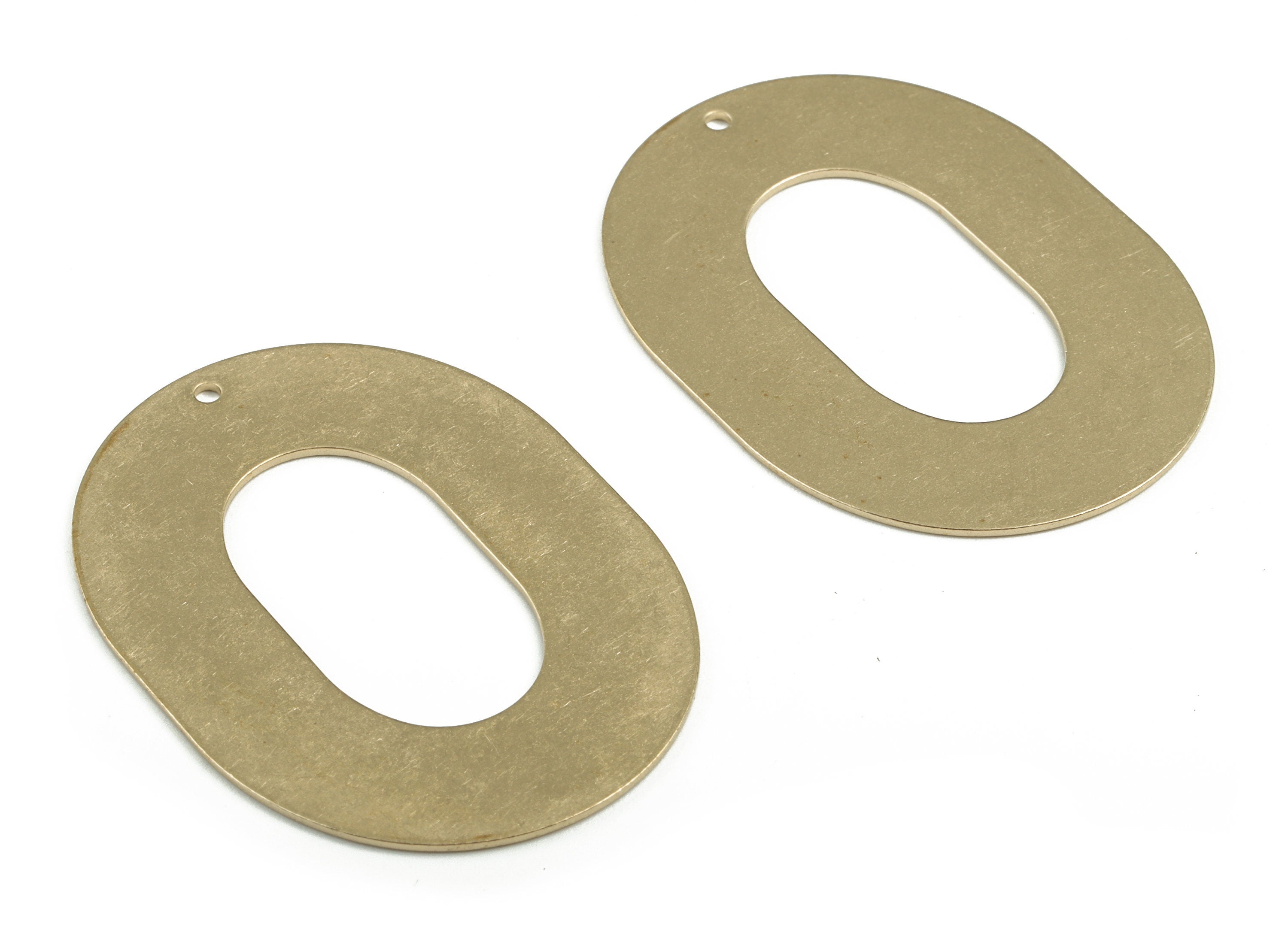 Personalized stamping blank - Brass Oval Earring Charms - Raw Brass Oval Pendant - Hollow Oval Charm - 46.8x34.48x0.77mm - PP3679 - DOMEDBAZAAR