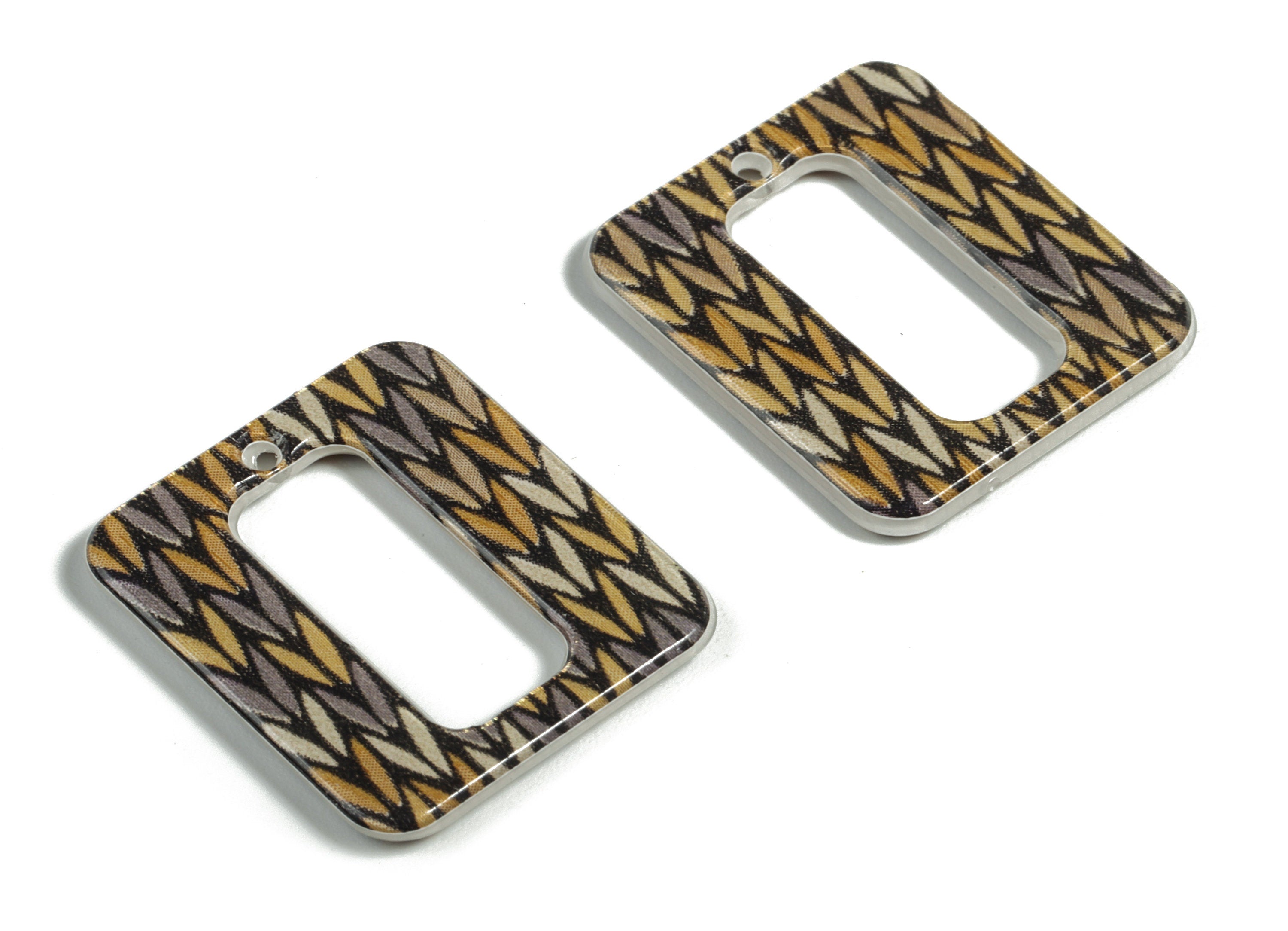 Acrylic Square Earring Charms - Rectangle Pendant - Earring Finding - Jewelry Supplies - Color Code:A525 - 25.35x22.42x2.19mm - AC2184-A525 - DOMEDBAZAAR