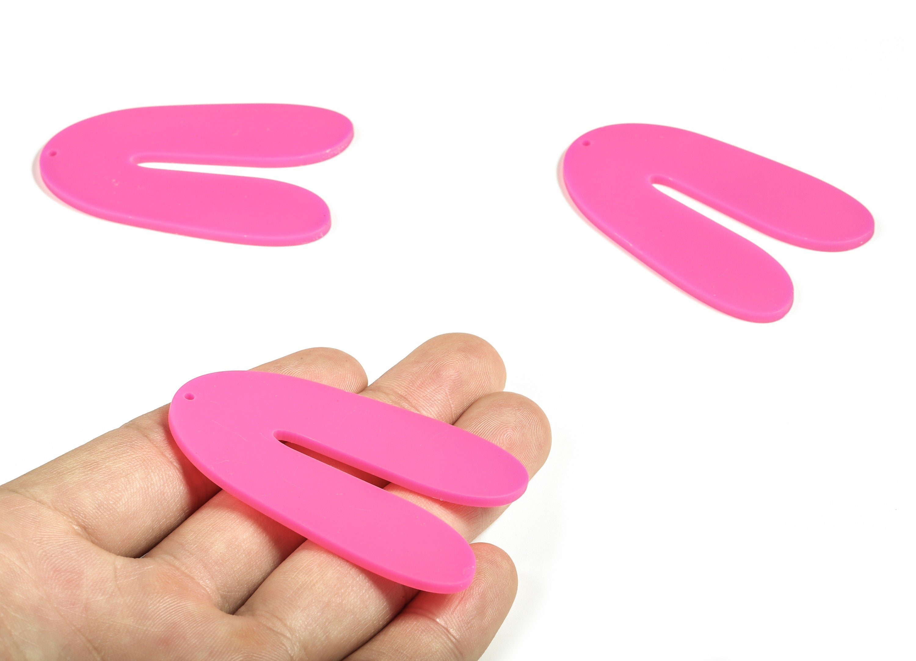 Acrylic U Earring Charms - Matte U Pendant - Earring Finding - Jewelry Making Supplies - Color Code: A472 - 60.65x38.99x2.55mm - AC2210-A472 - DOMEDBAZAAR