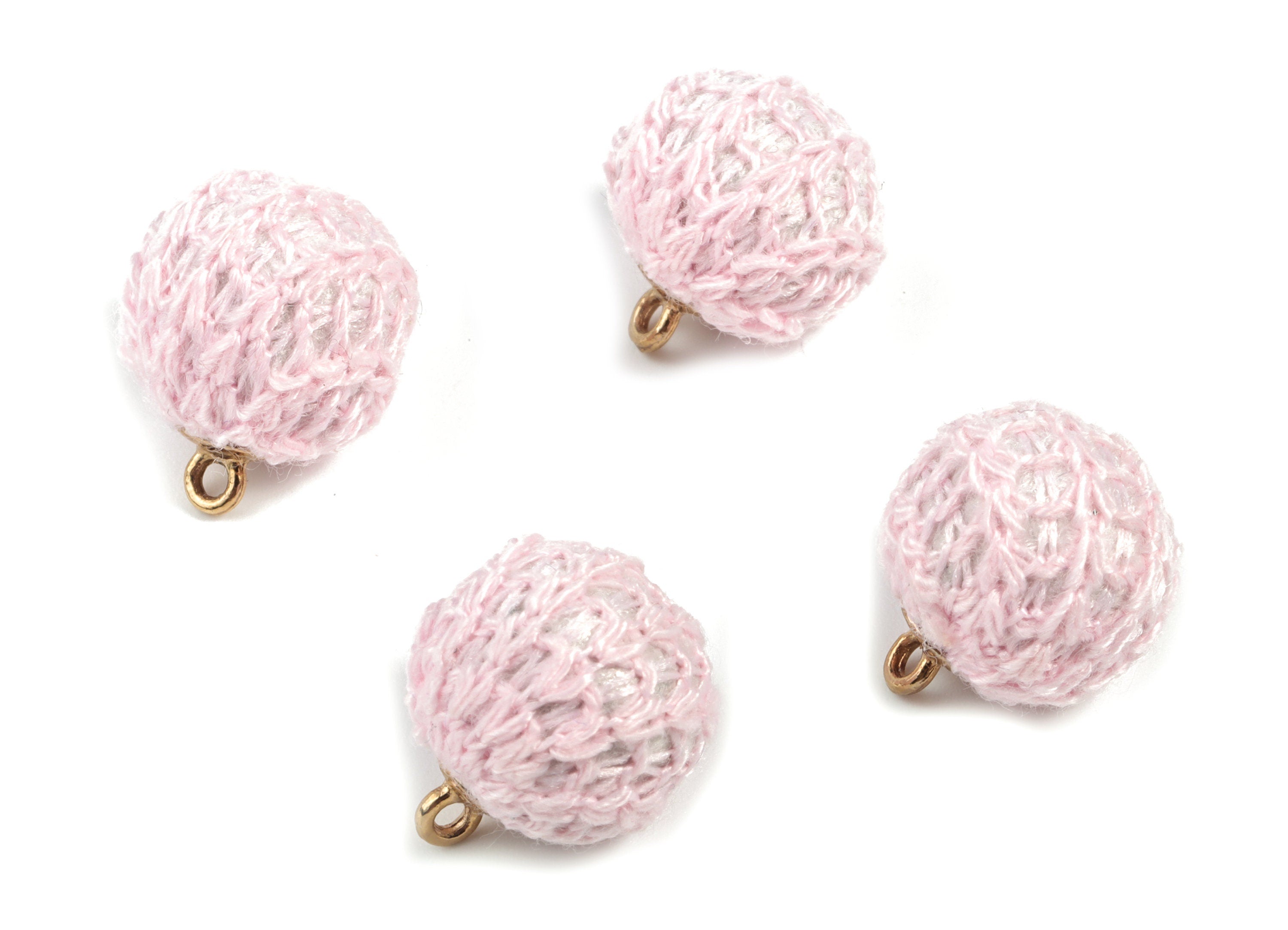 Pom Pom Earring Charms - Fur Ball Pendant - Aluminum Alloy - Earring Findings - Jewelry Accessories - 17.1x14.8x14.8mm - TT1011B - DOMEDBAZAAR