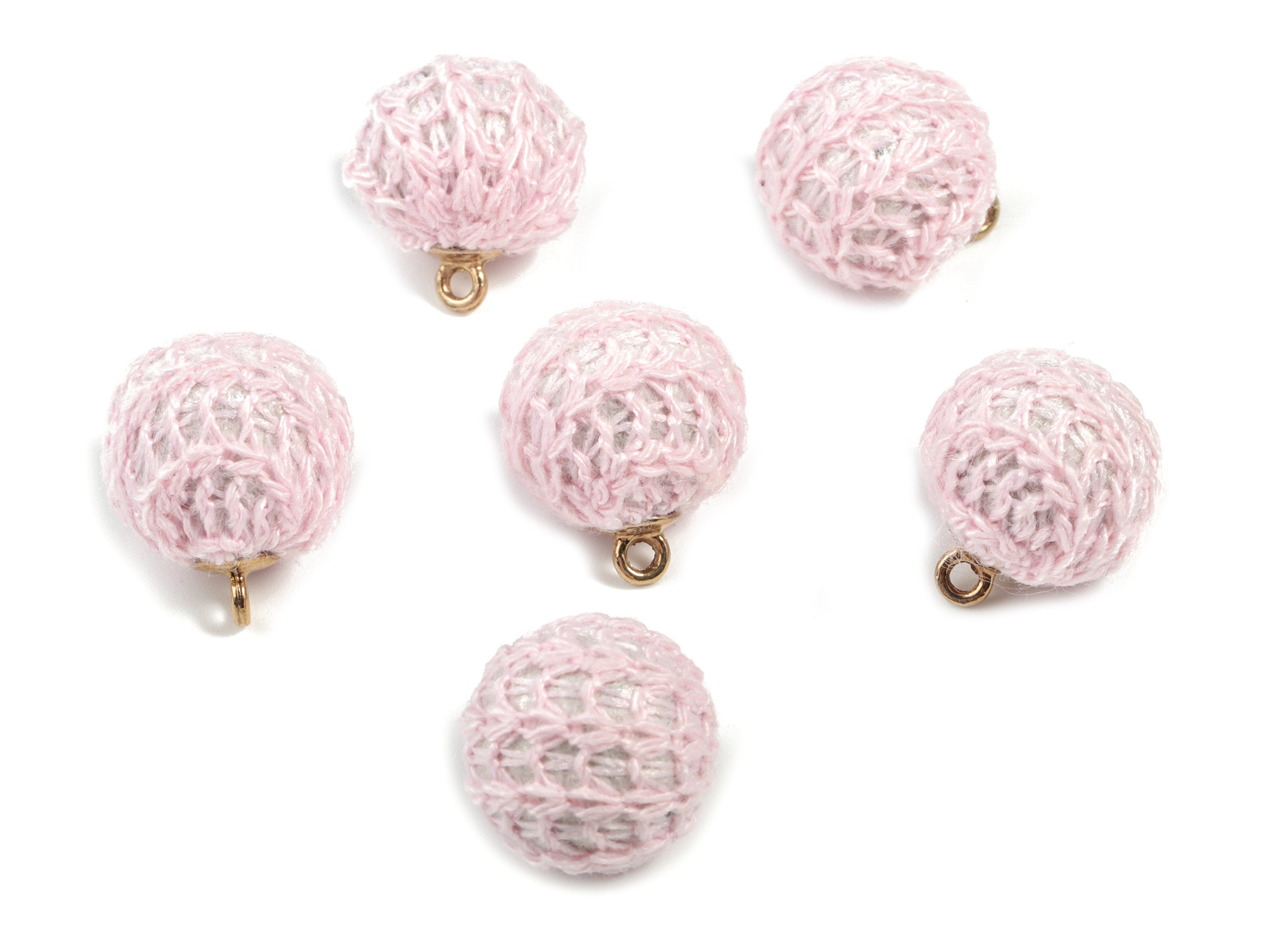 Pom Pom Earring Charms - Fur Ball Pendant - Aluminum Alloy - Earring Findings - Jewelry Accessories - 17.1x14.8x14.8mm - TT1011B - DOMEDBAZAAR