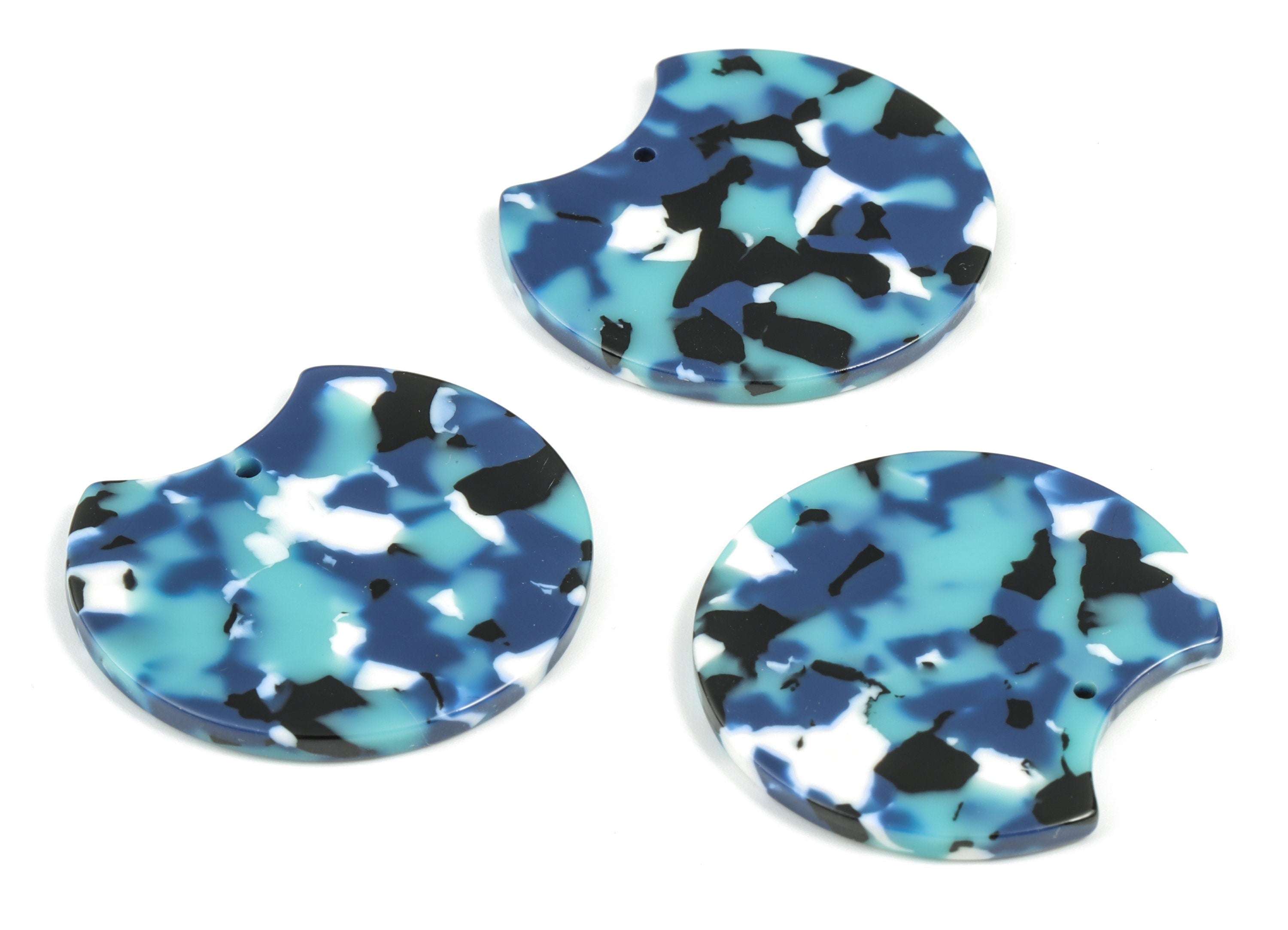 Acetate Round Charms - Round Earrings and Pendant - Earring Findings - Jewelry Supplies - Color Code:A16 - 36.74x33.55x2.53mm - AC1646-A16 - DOMEDBAZAAR