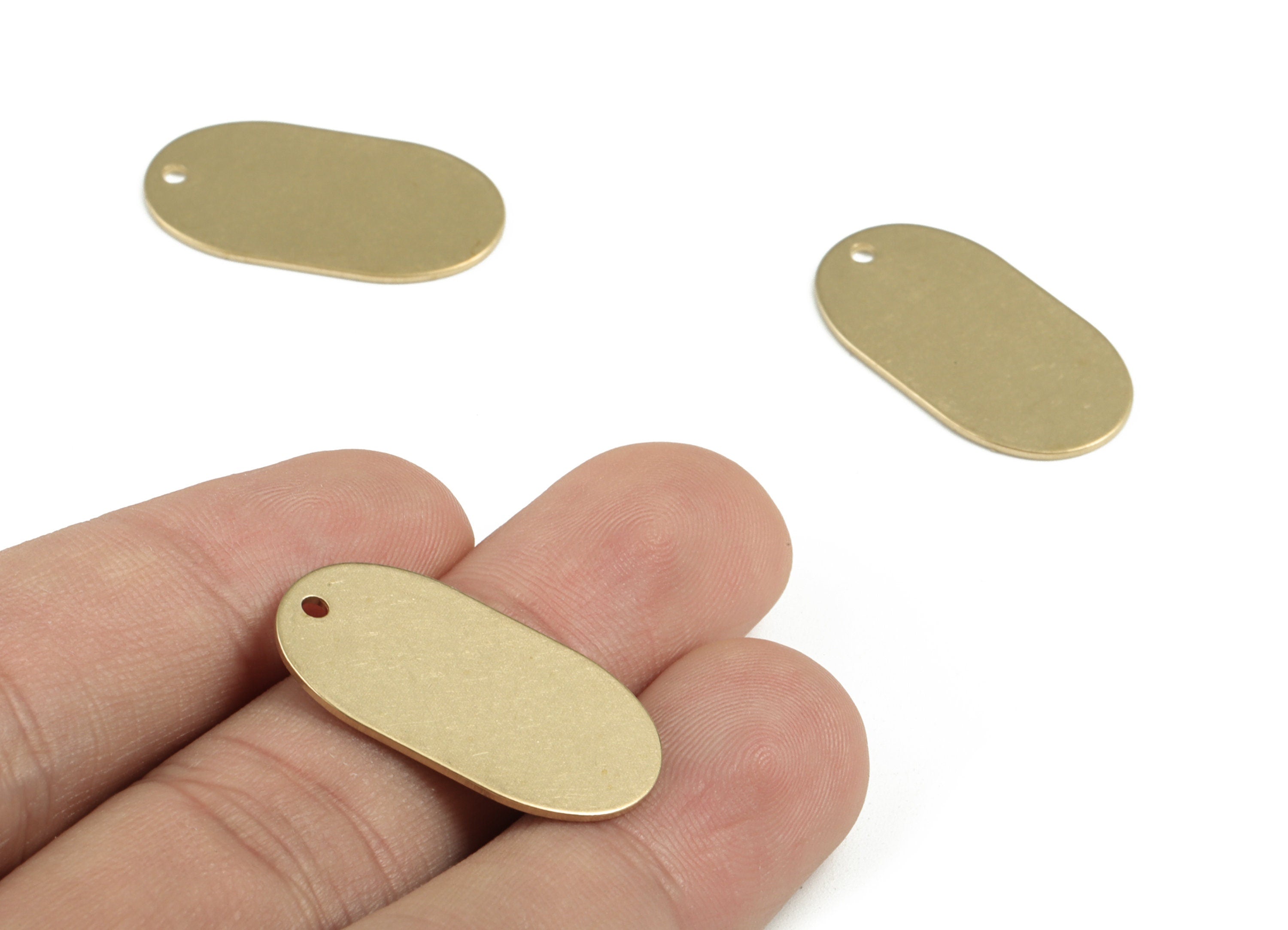 Personalized stamping blank - Brass Oval Earring Charms - Raw Brass Oval Pendant - Earring Findings - 26.99x14.62x0.8mm - PP3681 - DOMEDBAZAAR