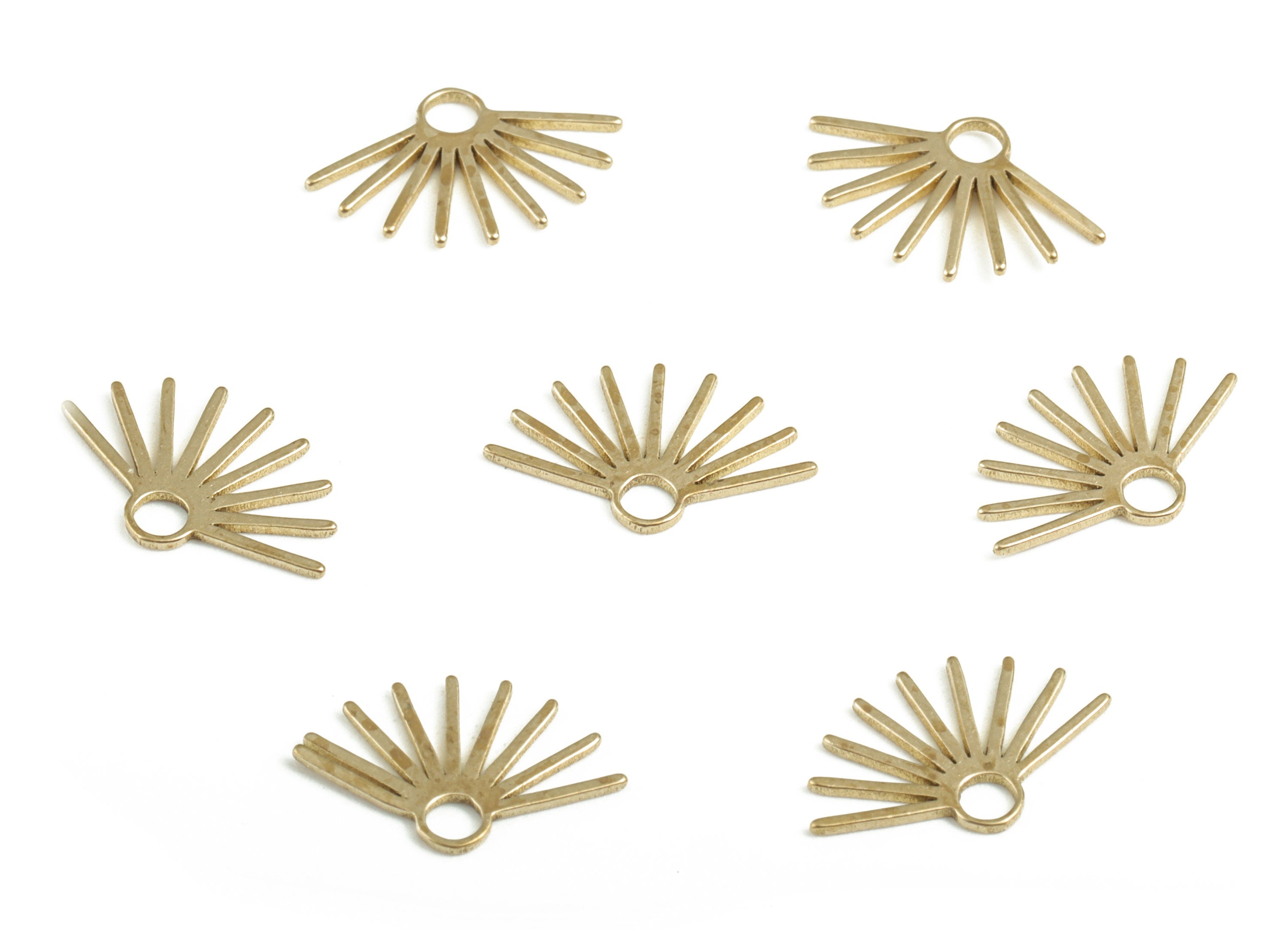 Brass Fringe Earring Charms - Raw Brass Fringe Trim Pendant - Earring Findings - Jewellery Supplies - 12.7x7.9x0.54mm - PP3715 - DOMEDBAZAAR