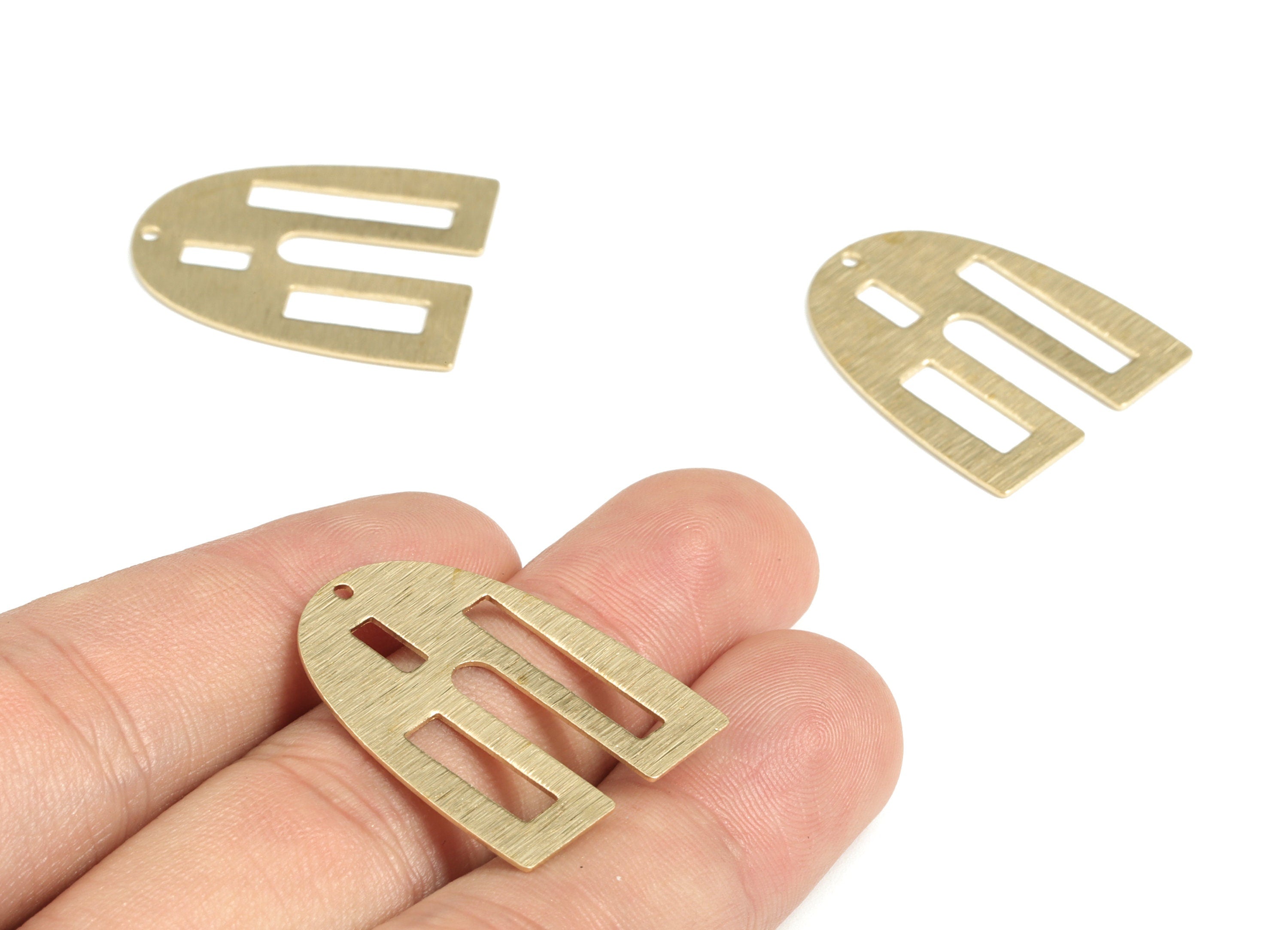 Brass Textured Rectangles Domed Earring Charms - Raw Brass Half Oval Pendant - Jewelry Making Supplies - 28.09x23.22x0.69mm - PP3826 - DOMEDBAZAAR