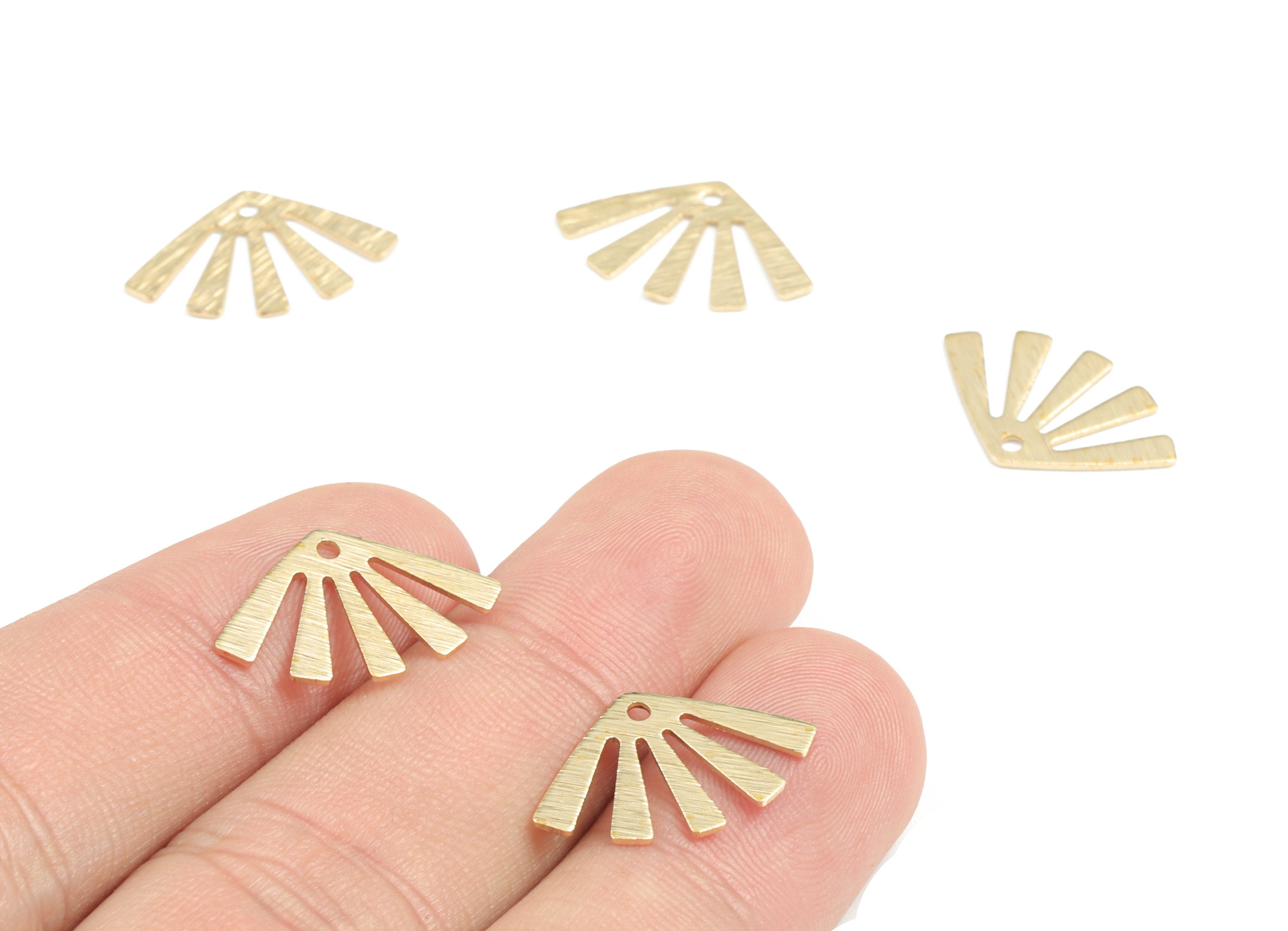 Brass Textured Sun Earring Charms - Raw Brass Sun Pendant - Earrings Finding - Jewelry Making Supplies - 19.82x12.5x0.63mm - PP3783 - DOMEDBAZAAR
