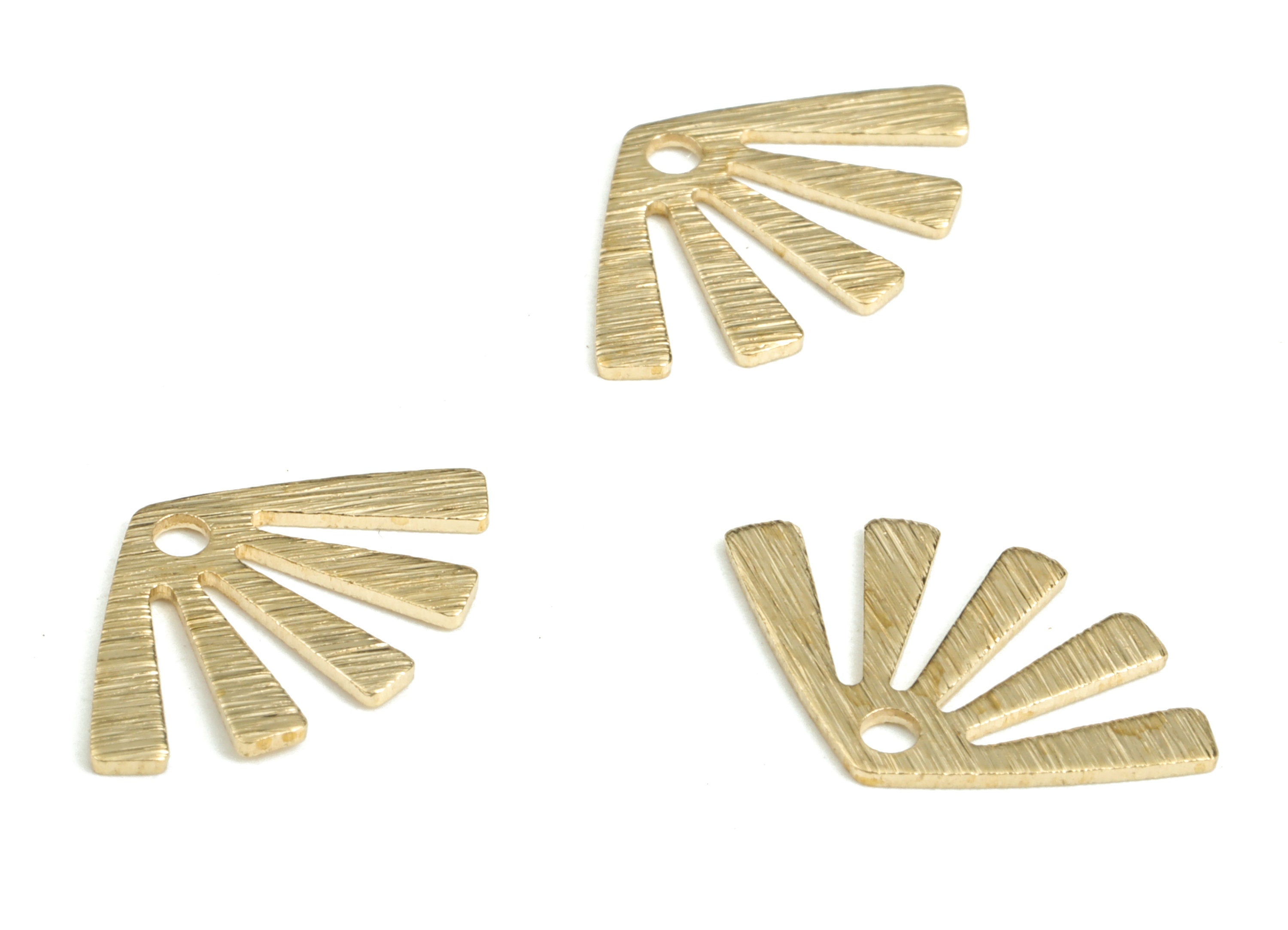 Brass Textured Sun Earring Charms - Raw Brass Sun Pendant - Earrings Finding - Jewelry Making Supplies - 14.74x9.4x0.58mm - PP3799 - DOMEDBAZAAR