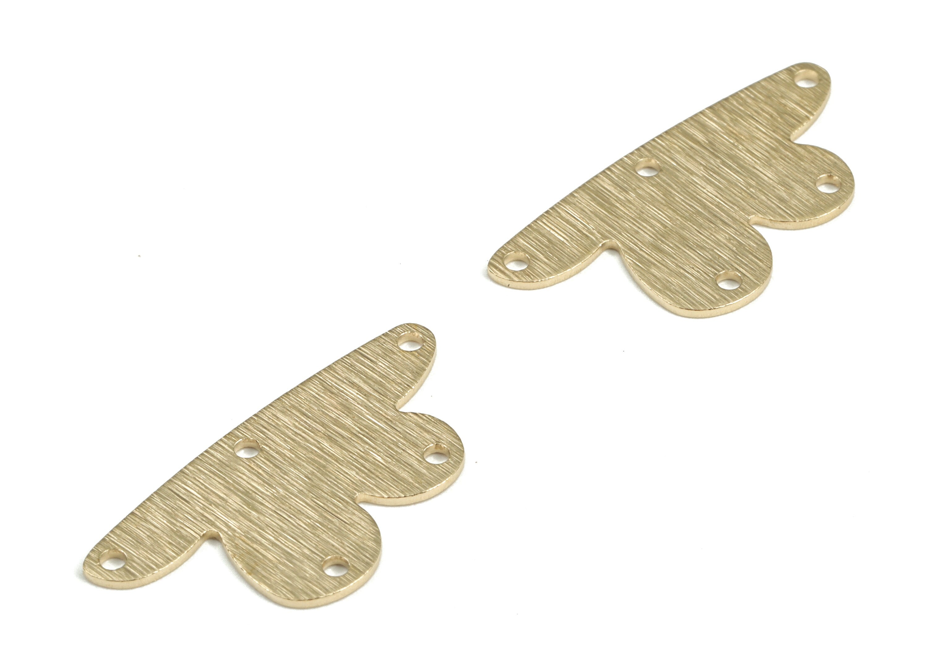 Brass Textured Cloud Earring Connector - Raw Brass Cloud Earring Charms - 5 Holes - Jewelry Making Supplies - 26.54x13.46x0.77mm - PP3791 - DOMEDBAZAAR