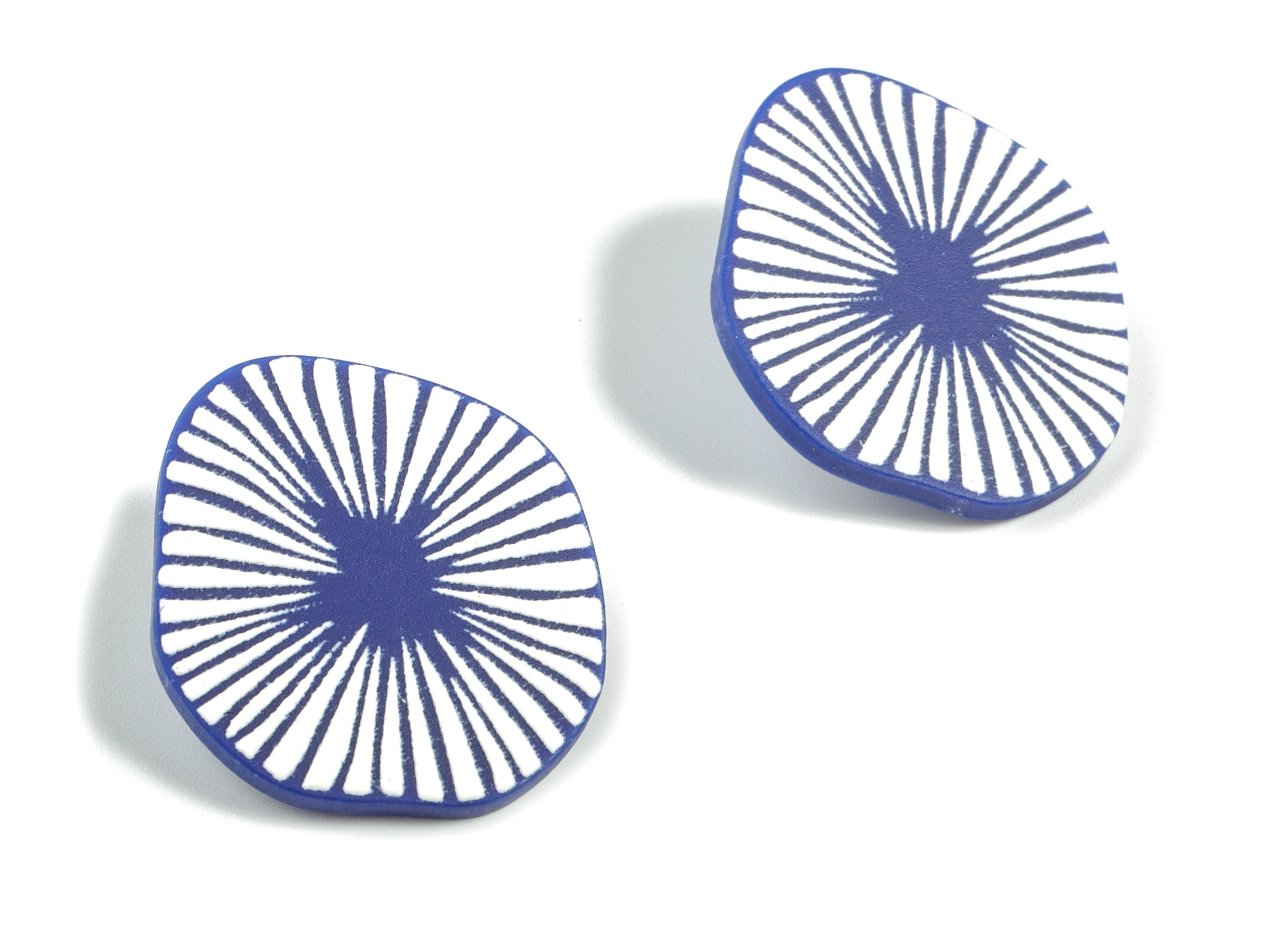 Acrylic Geometric Earring Post - Printing Geometric Acrylic Stud - 316 Stainless Steel - Jewelry Supplies - 31.18x27.06x2.41mm - AC2170 - DOMEDBAZAAR