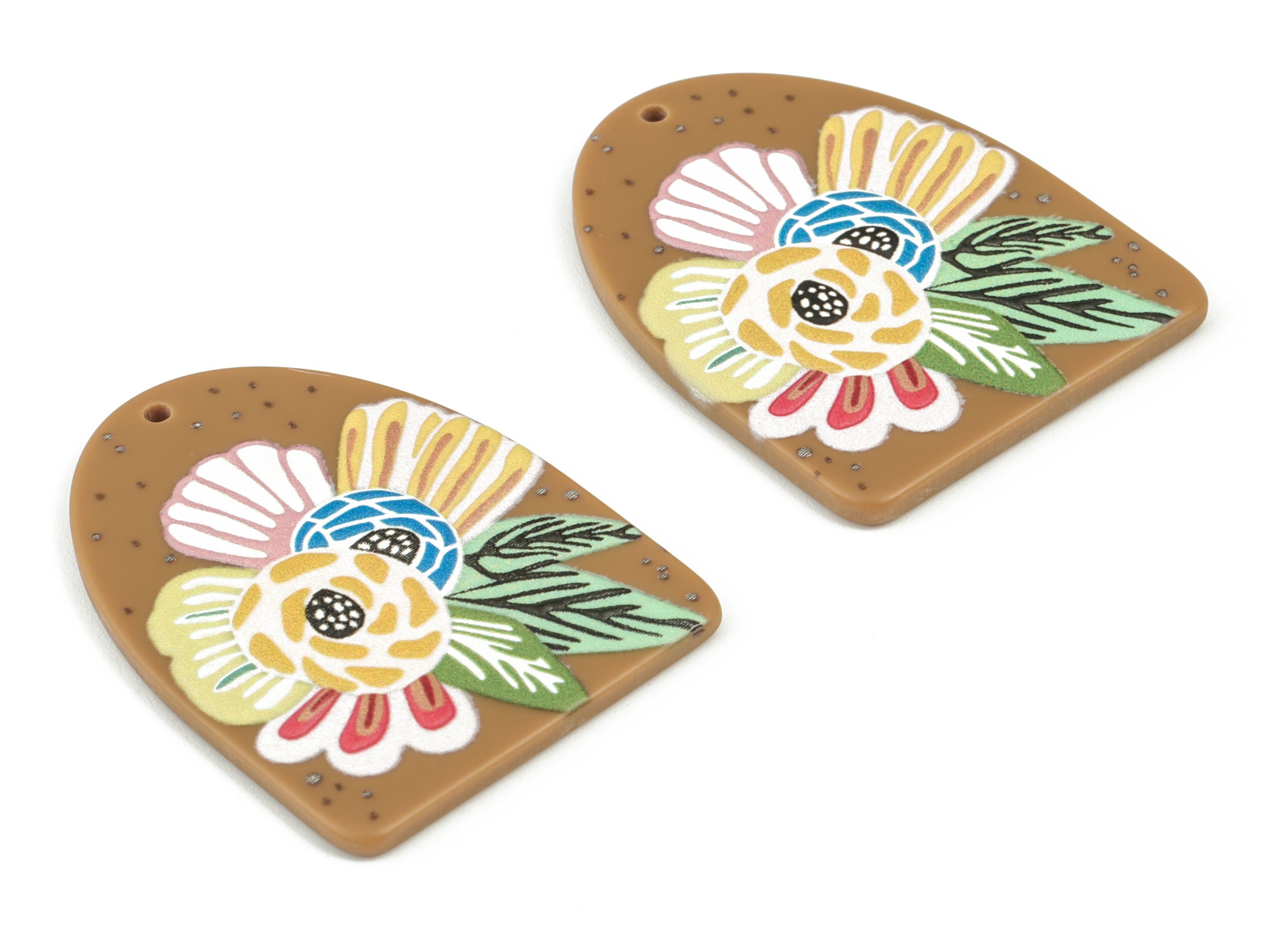 Acrylic D Earring Charms - Acrylic Candy D Pandant - Earring Findings - Jewelry Supplies - 39.28x29.71x2.41mm - AC2155 - DOMEDBAZAAR