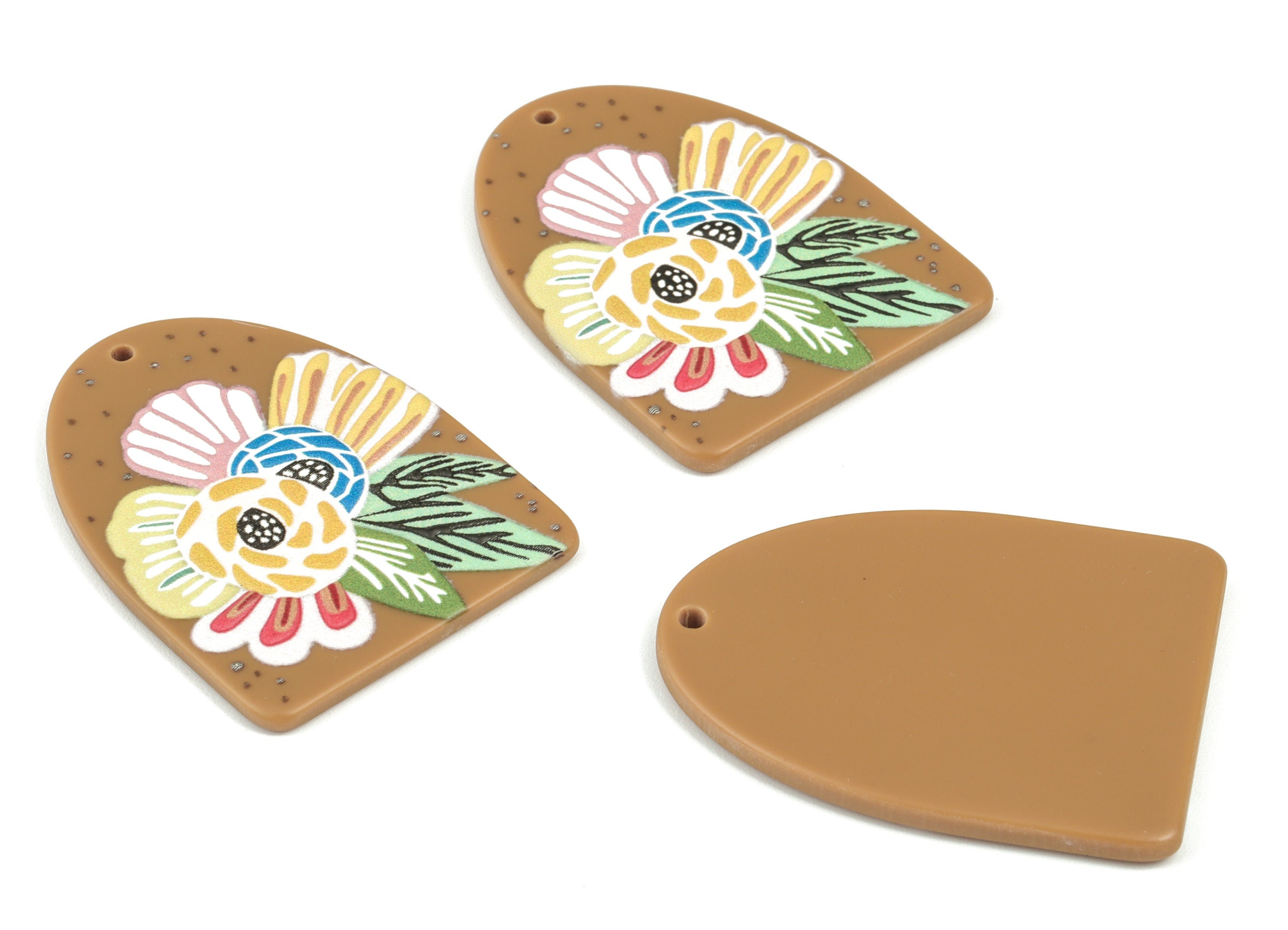 Acrylic D Earring Charms - Acrylic Candy D Pandant - Earring Findings - Jewelry Supplies - 39.28x29.71x2.41mm - AC2155 - DOMEDBAZAAR