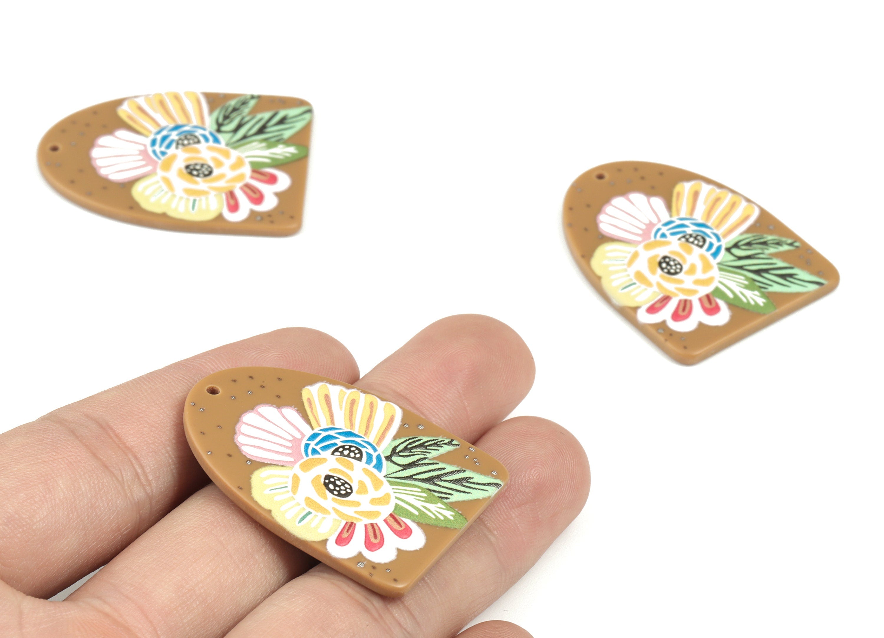 Acrylic D Earring Charms - Acrylic Candy D Pandant - Earring Findings - Jewelry Supplies - 39.28x29.71x2.41mm - AC2155 - DOMEDBAZAAR