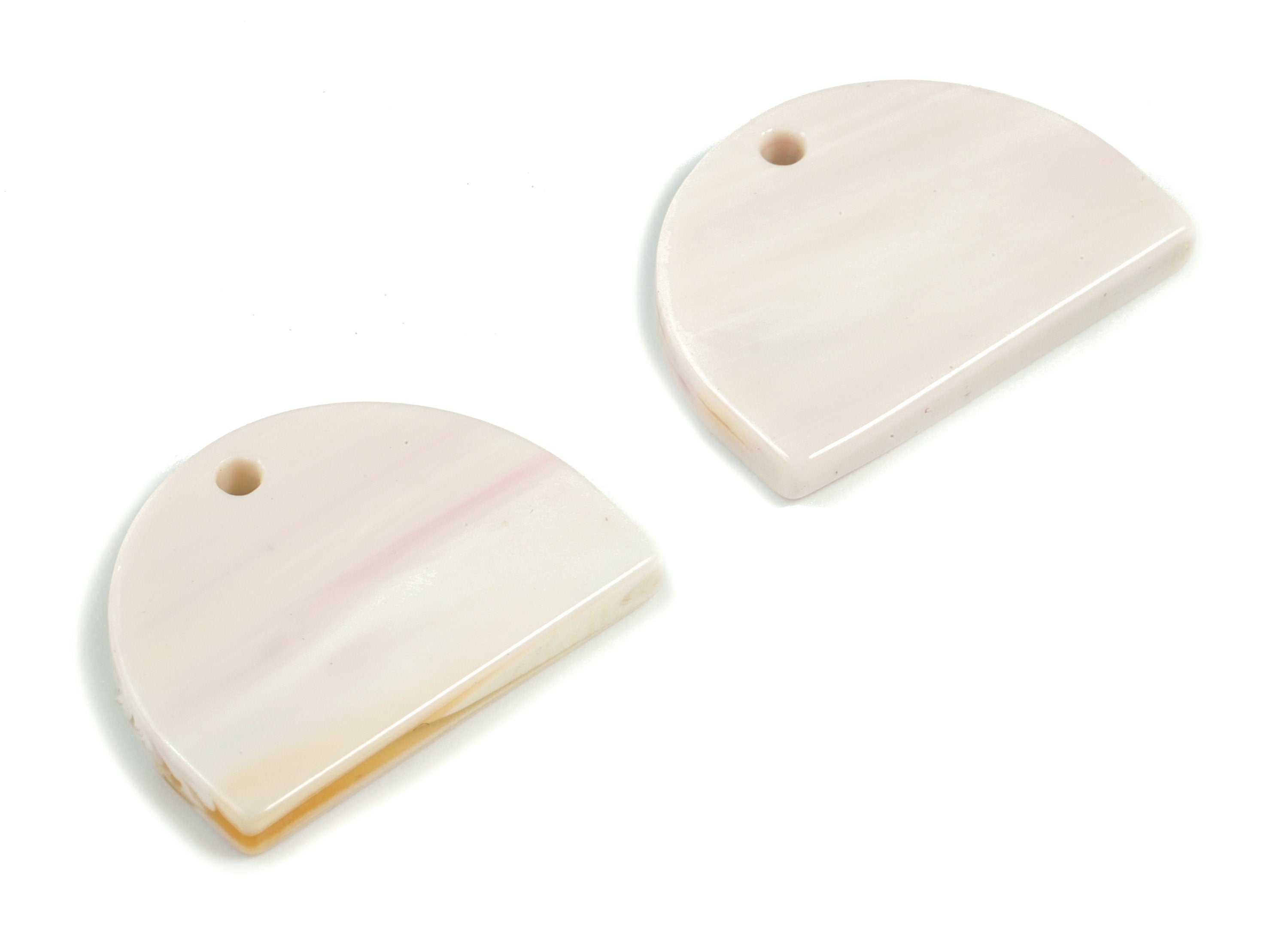 Acrylic D Earring Charms - Half Moon D Pendant - Earring Findings - Jewelry Supplies - Color Code:A550 - 16.14x21.98x2.61mm - AC2182-A550 - DOMEDBAZAAR