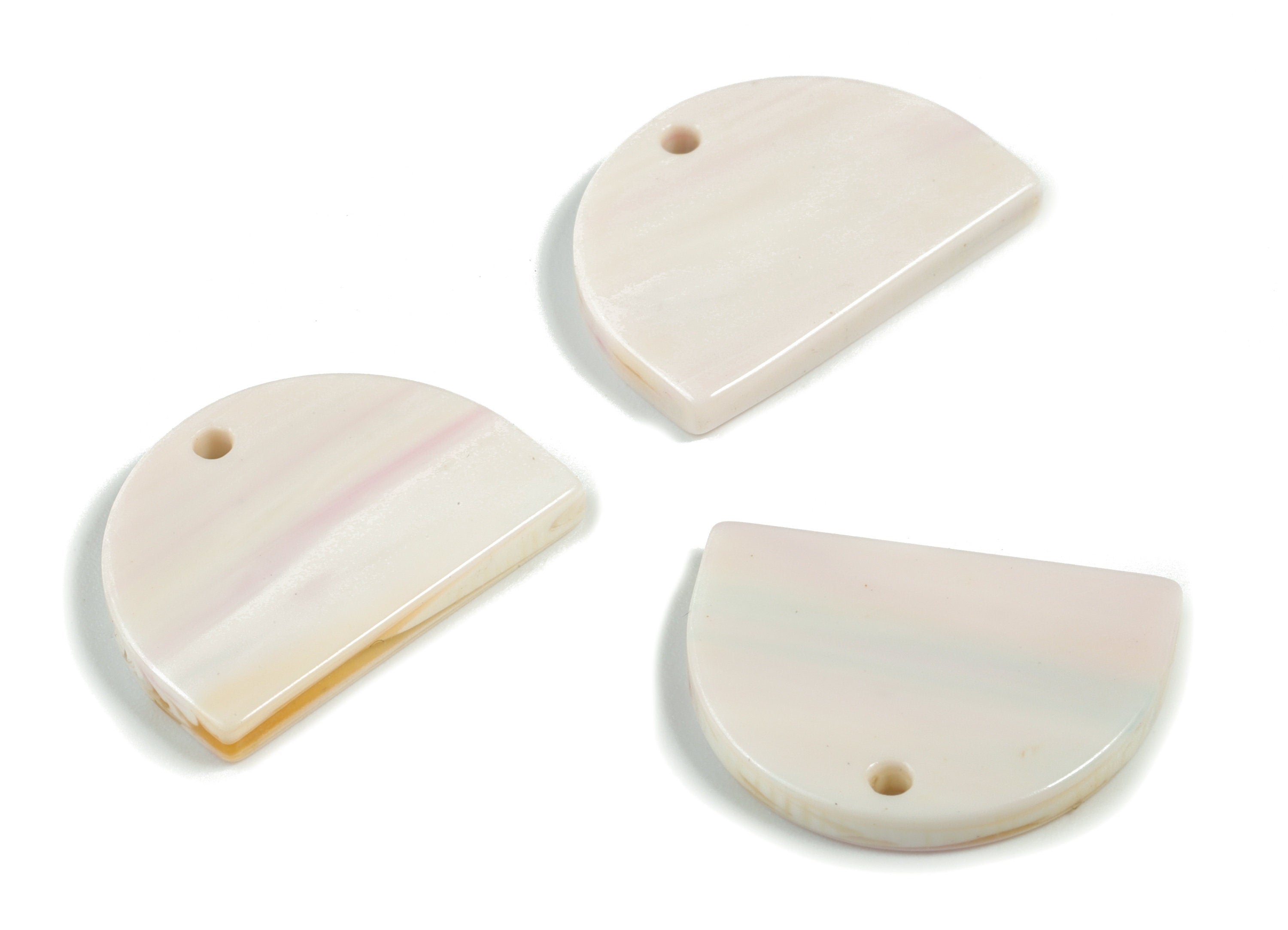 Acrylic D Earring Charms - Half Moon D Pendant - Earring Findings - Jewelry Supplies - Color Code:A550 - 16.14x21.98x2.61mm - AC2182-A550 - DOMEDBAZAAR