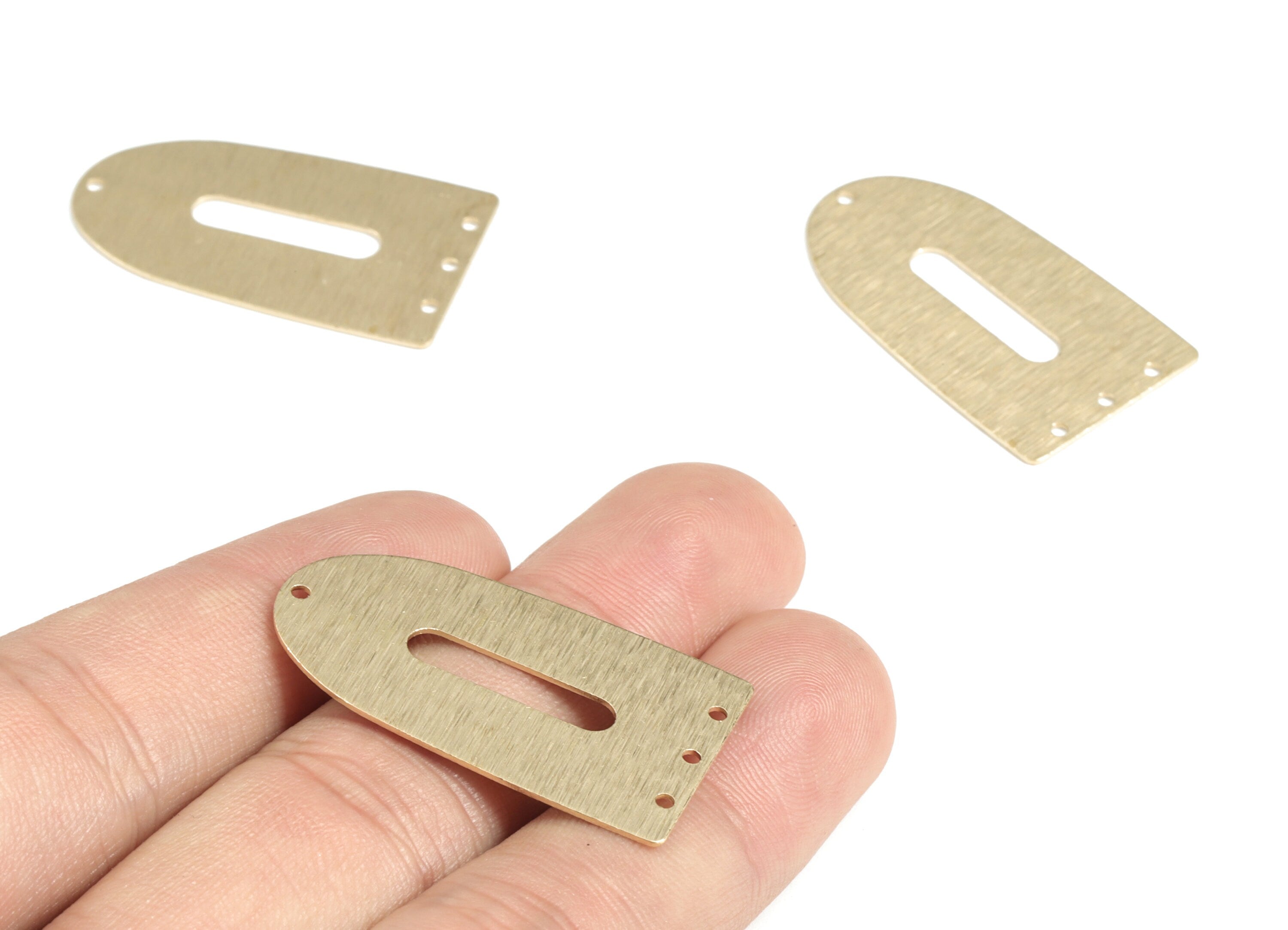 Brass Textured Triangle Earring Connector - Raw Brass Triangle Earring Charms - 4 Holes - Jewelry Making Supplies - 35x20x0.57mm - PP3830 - DOMEDBAZAAR