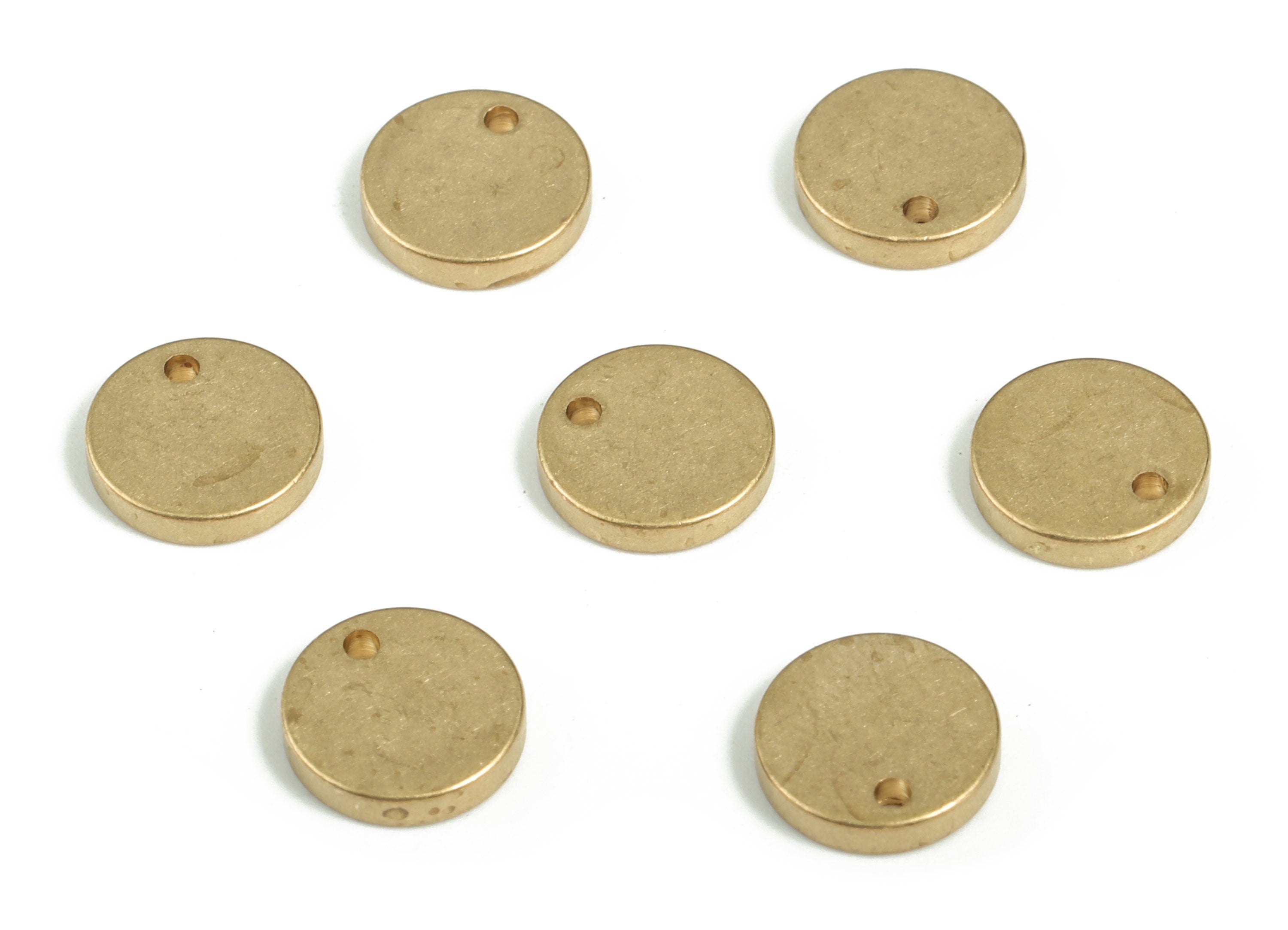 Brass Round Earring Charms - Raw Brass Circle Pendant - Earring Findings - Jewelry Making Supplies - 9.98x9.98x1.95mm - PP3926 - DOMEDBAZAAR