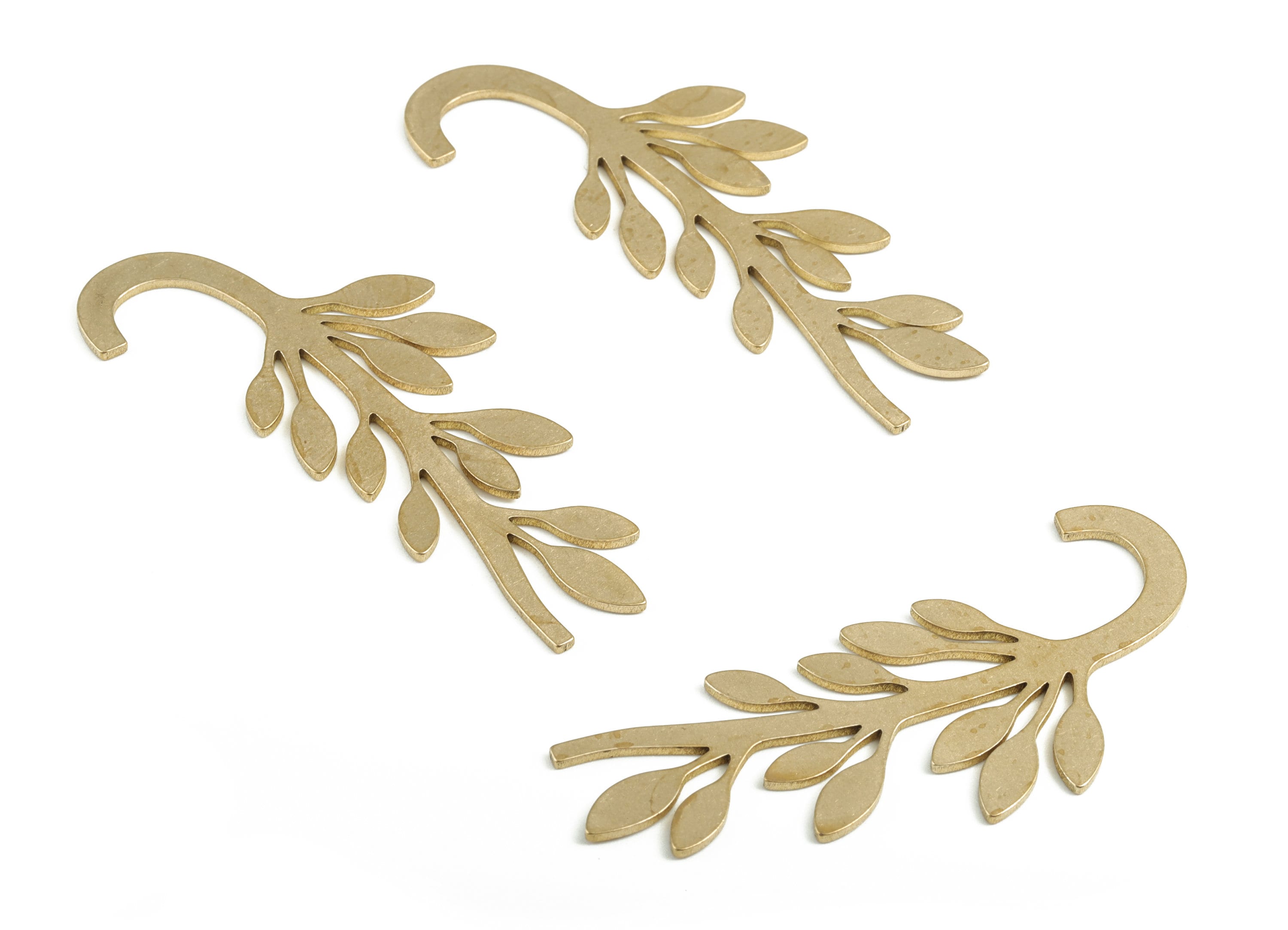 Brass Flower Spike Blank - Raw Brass Letter Flower Spike Blank - Brass Wallart Decoration - Jewelry Supplies - 55.08x21.72x0.99mm - PP3725 - DOMEDBAZAAR