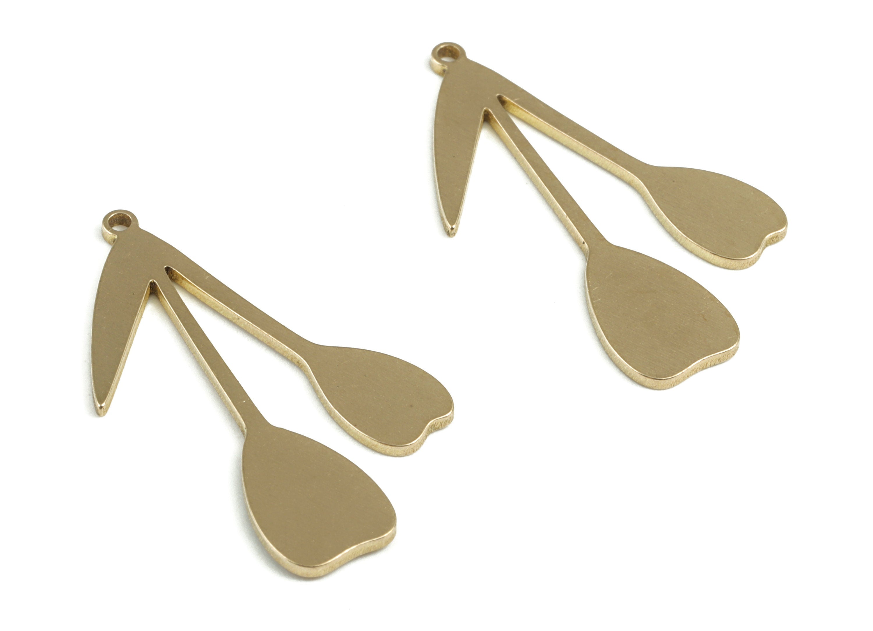 Brass Flower Earring Charms - Raw Brass Flower Pendant - Earring Findings - Jewelry Supplies - 31.26x20.29x1.01mm - PP3732 - DOMEDBAZAAR