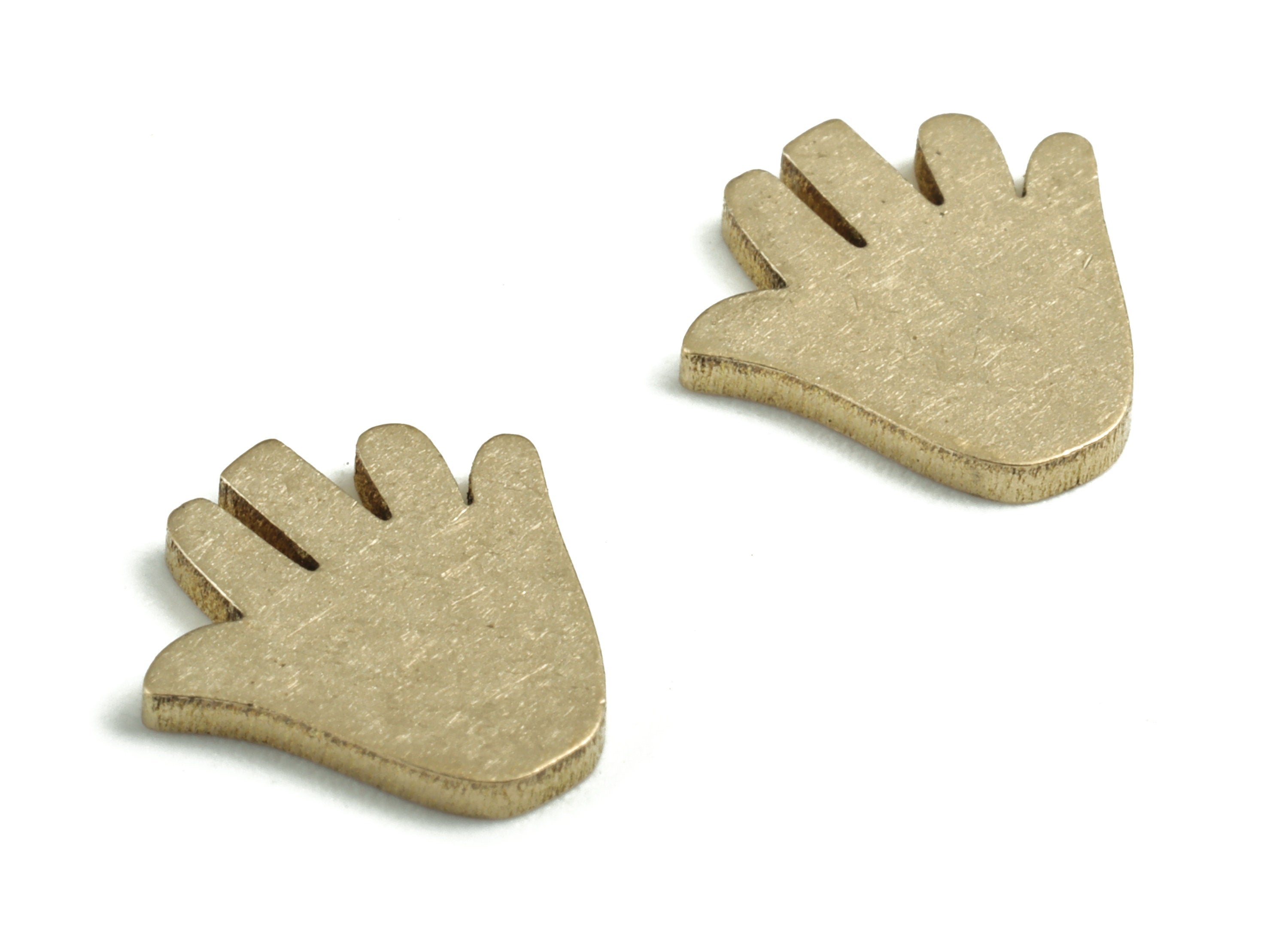 Brass Hand Blank - Raw Brass Letter Hand Blank - Brass Wallart Decoration - Jewelry Supplies - 10.79x10.61x1.18mm - PP3734 - DOMEDBAZAAR