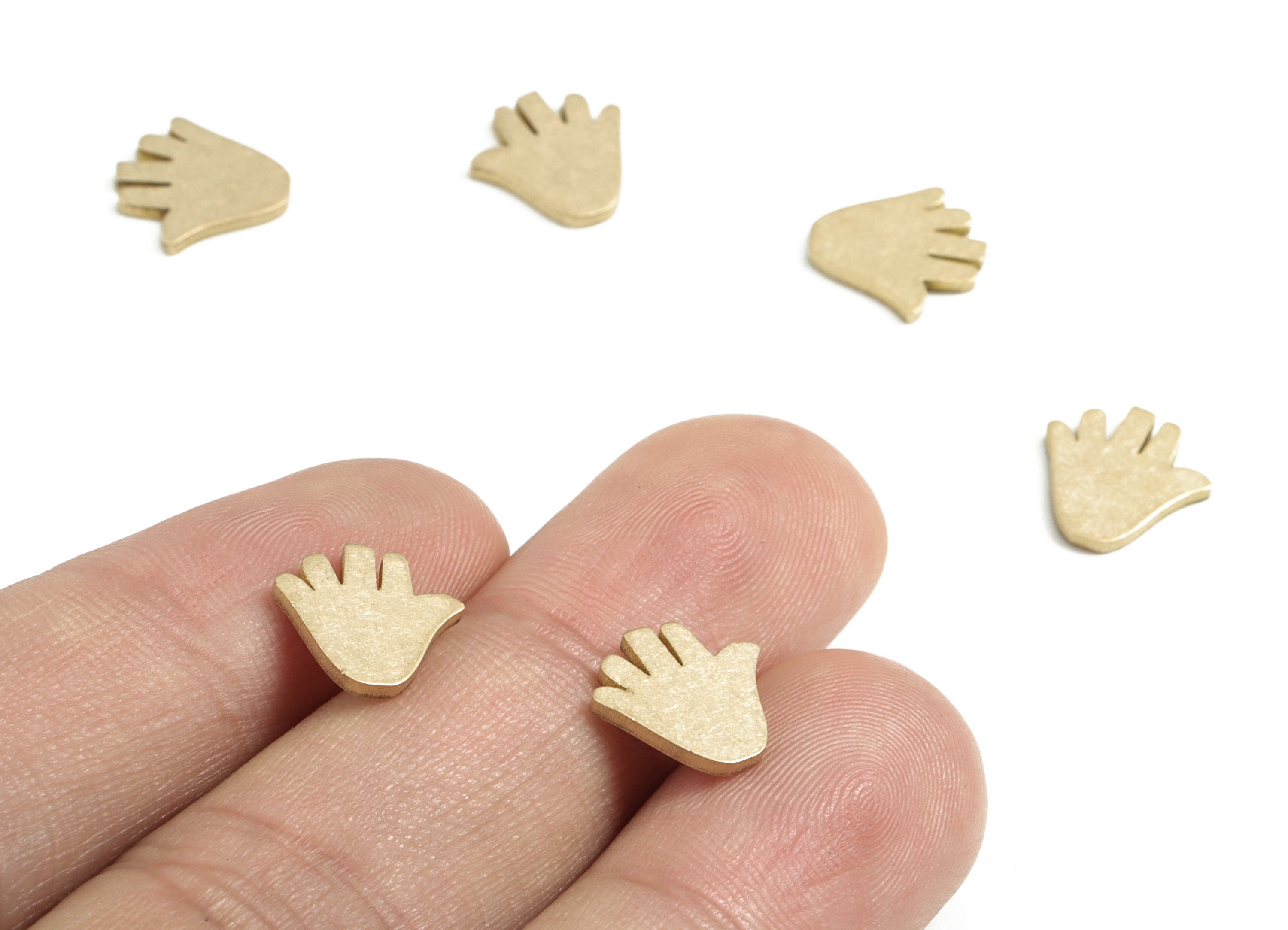 Brass Hand Blank - Raw Brass Letter Hand Blank - Brass Wallart Decoration - Jewelry Supplies - 10.79x10.61x1.18mm - PP3734 - DOMEDBAZAAR